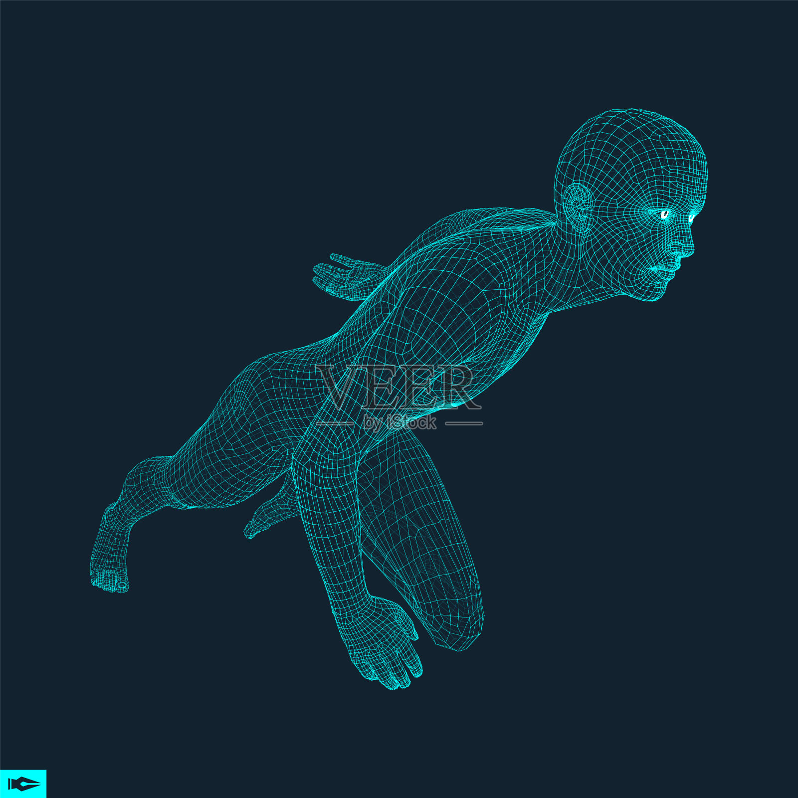 3d跑步人设计的体育商业科学插画图片素材