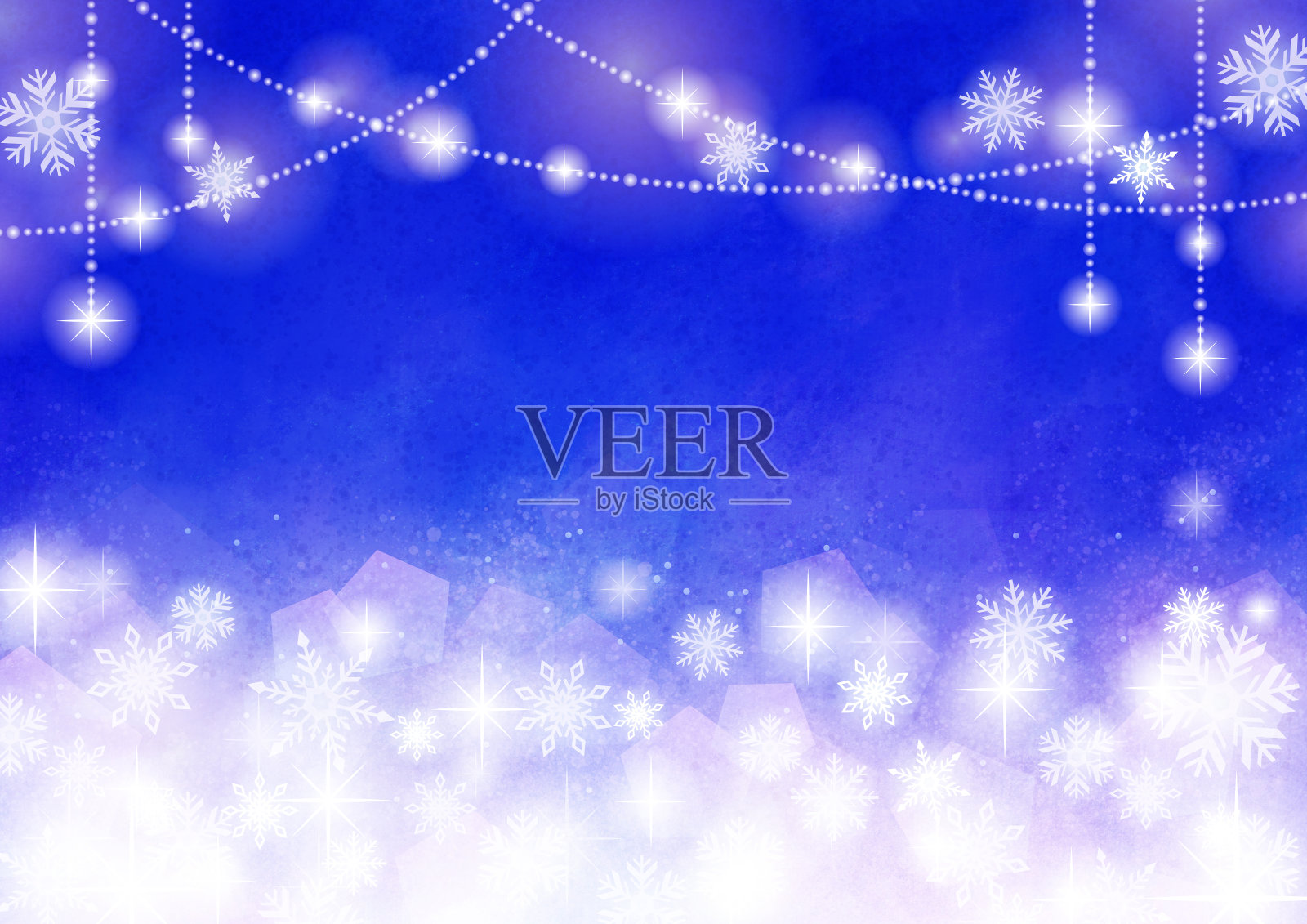 晶莹的水彩背景与雪插画图片素材