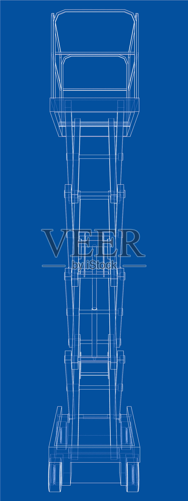 剪刀式升降机概念大纲插画图片素材