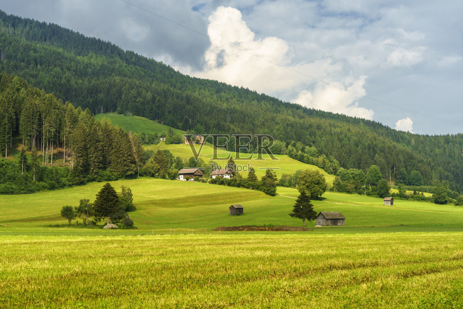 夏天的Pusteria山谷自行车道照片摄影图片