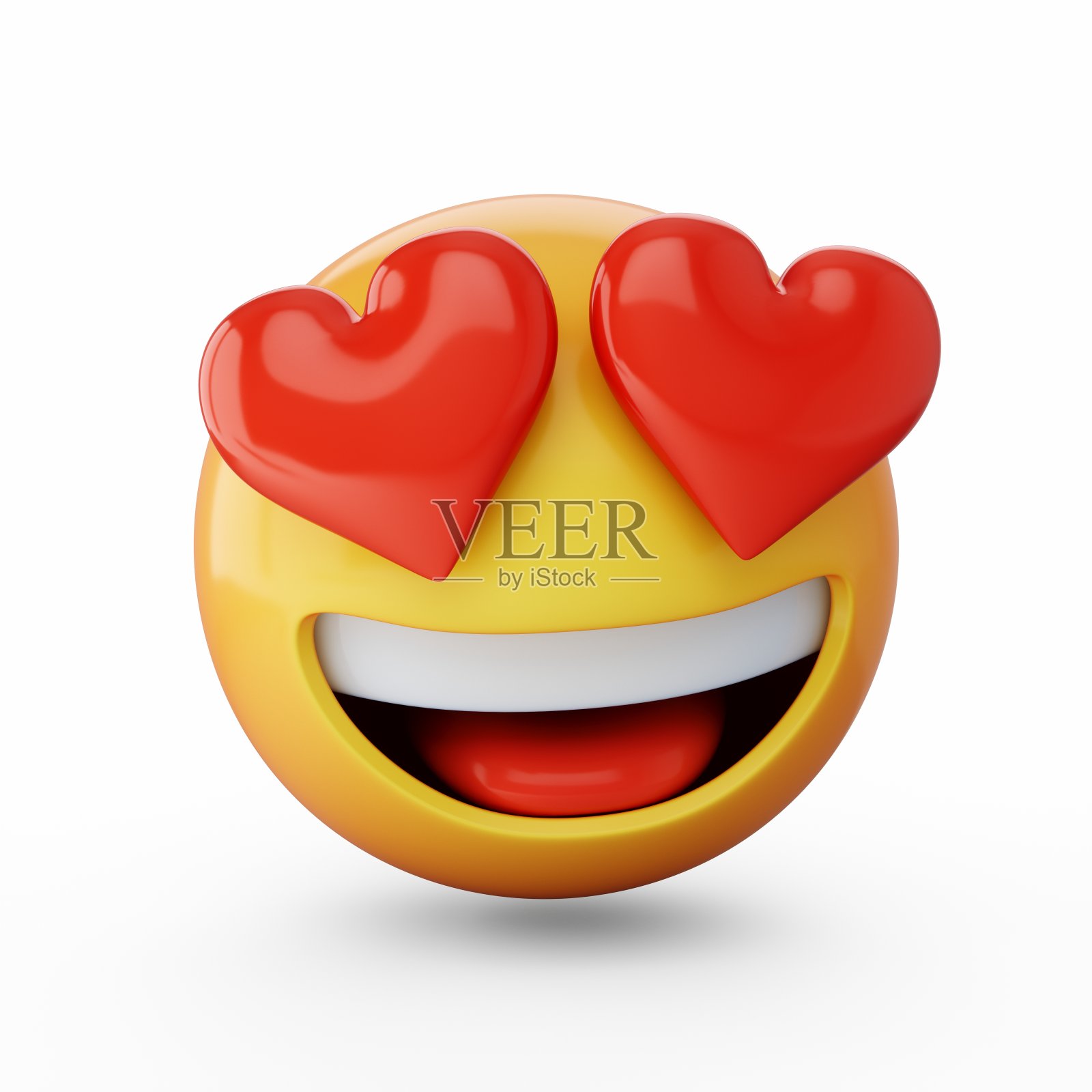 3D渲染坠入爱河的表情孤立在白色背景照片摄影图片