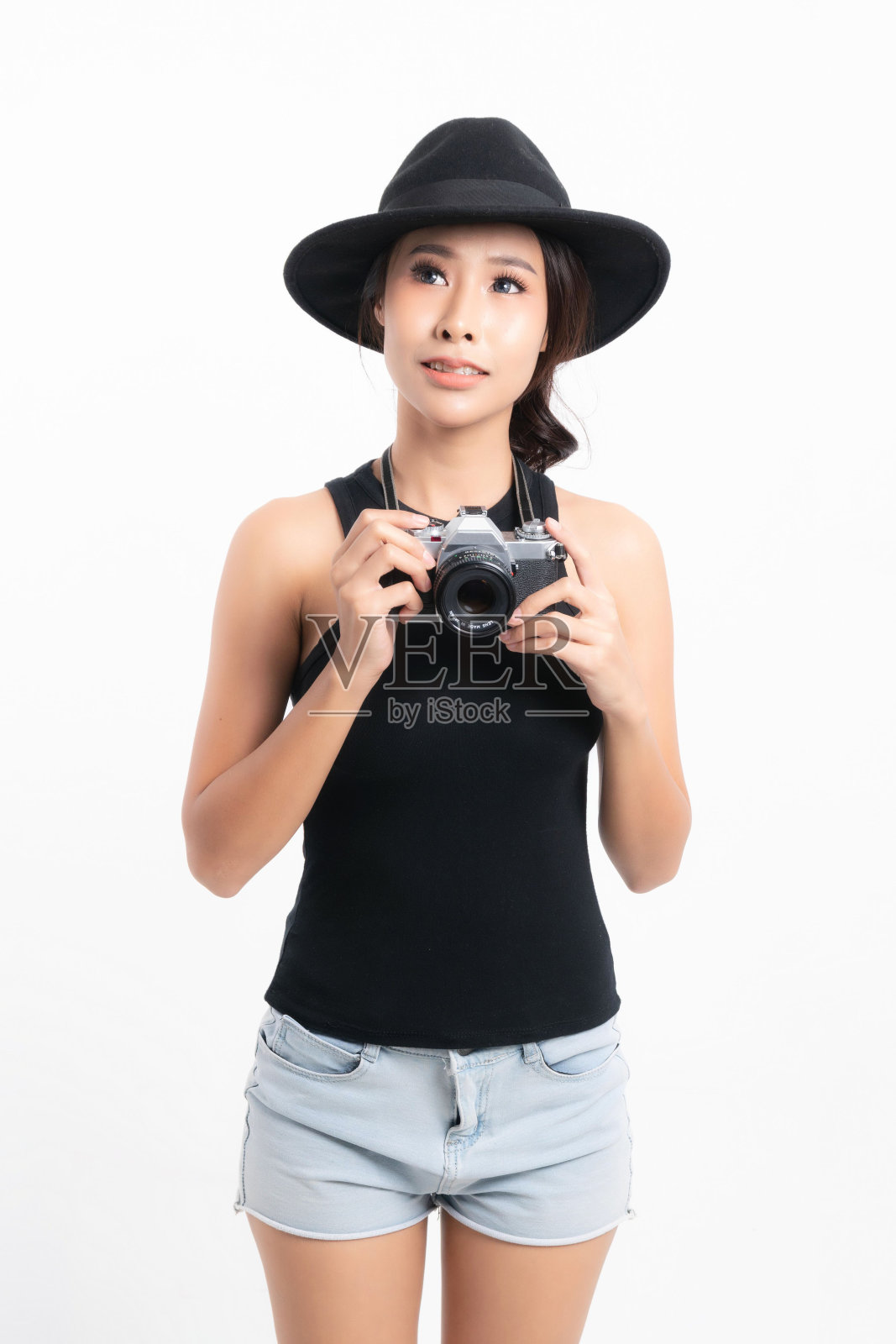 游客女游客肖像。照片摄影图片