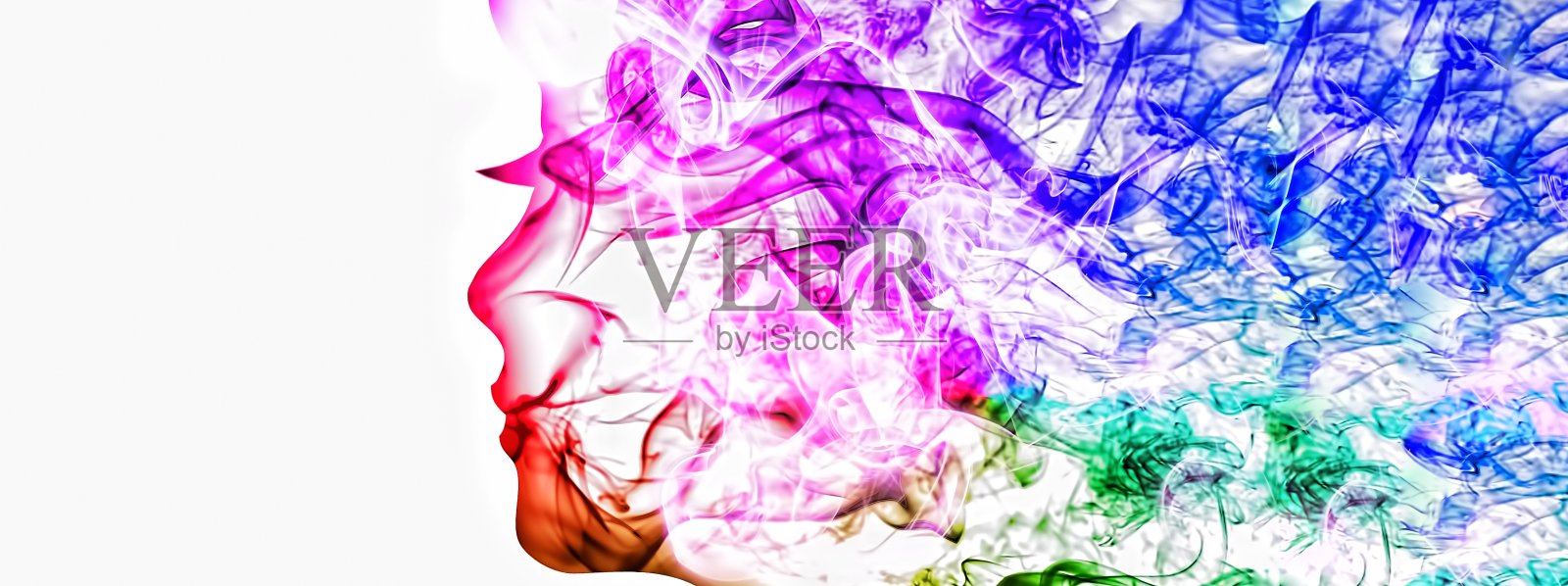 一个艺术女人的侧面的3D插图照片摄影图片