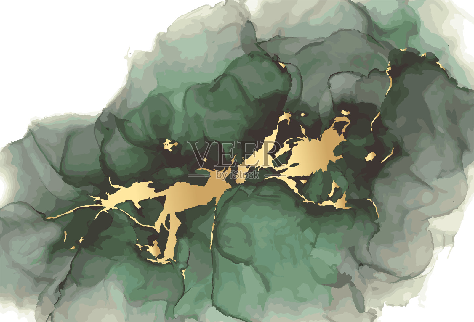 现代创意设计，背景大理石纹理。酒精墨水。插画图片素材