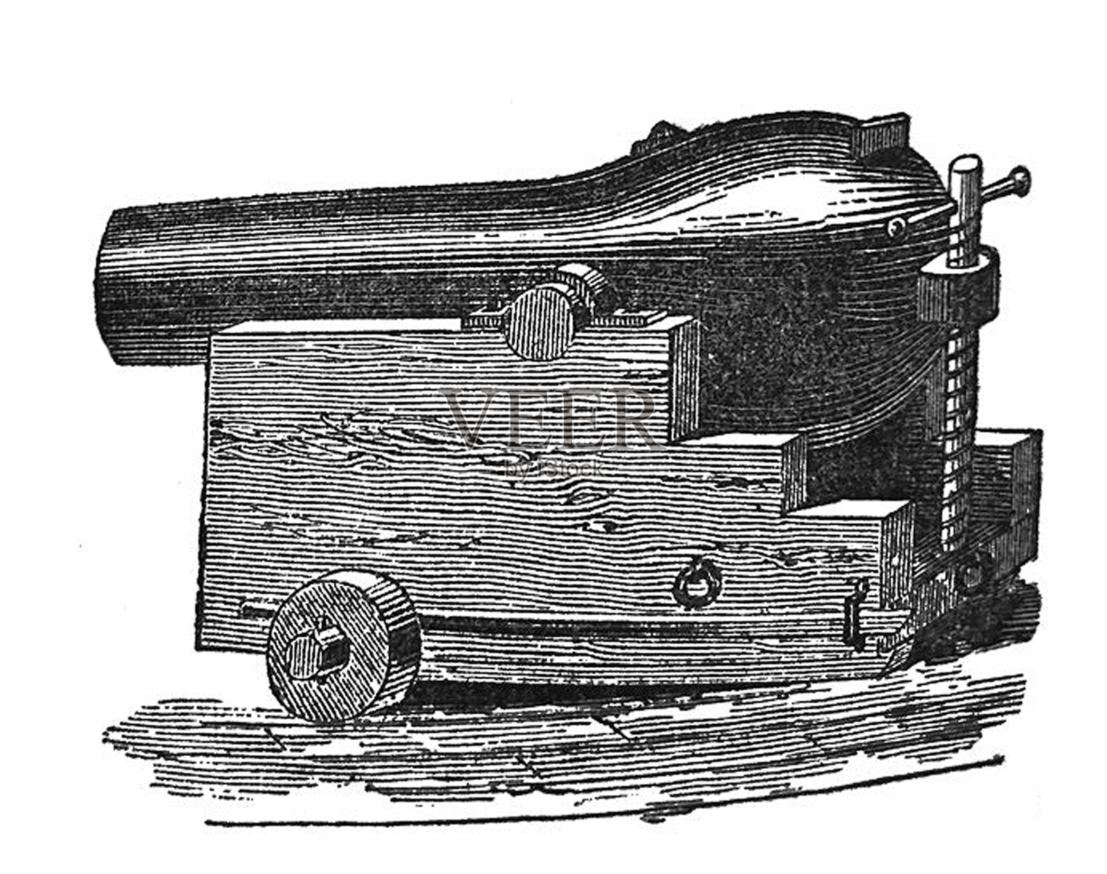 古董插图-内战-哥伦比亚枪插画图片素材