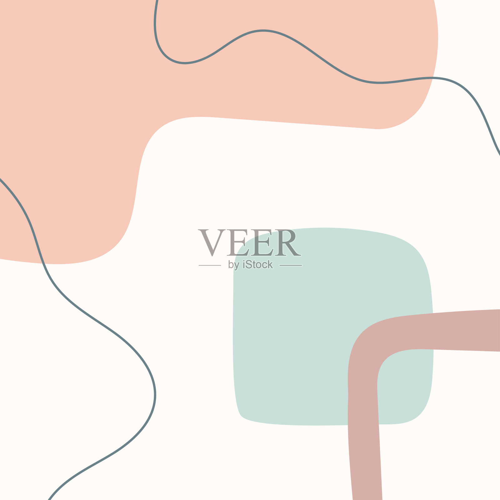 手绘的现代抽象拼贴画。广场矢量插图。插画图片素材