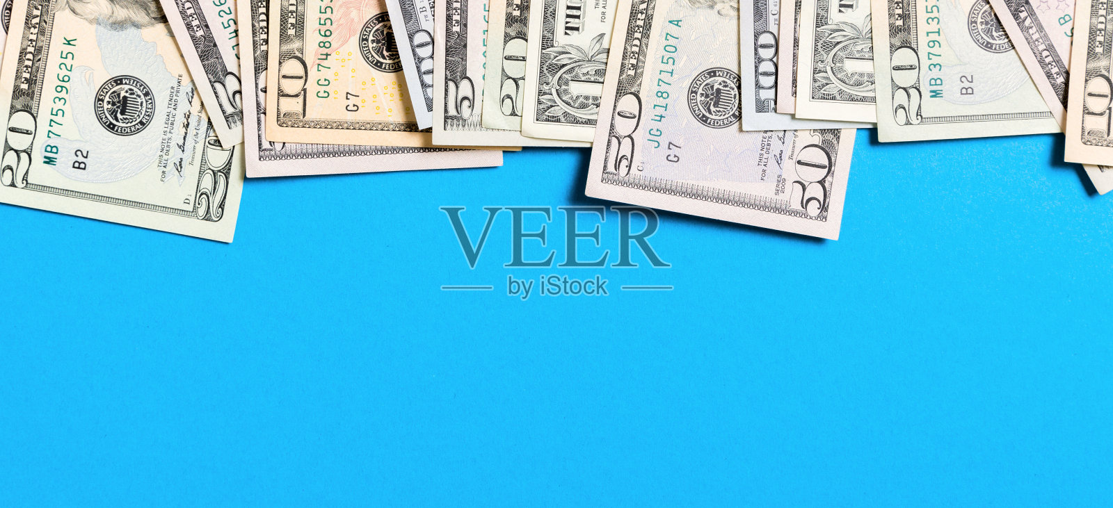 背景美元钞票钞票俯视图业务概念背景与拷贝空间照片摄影图片