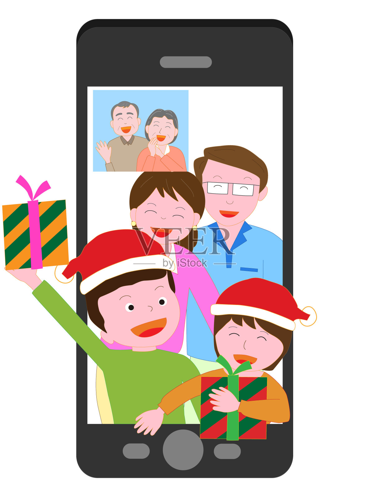 在线的圣诞节插画图片素材