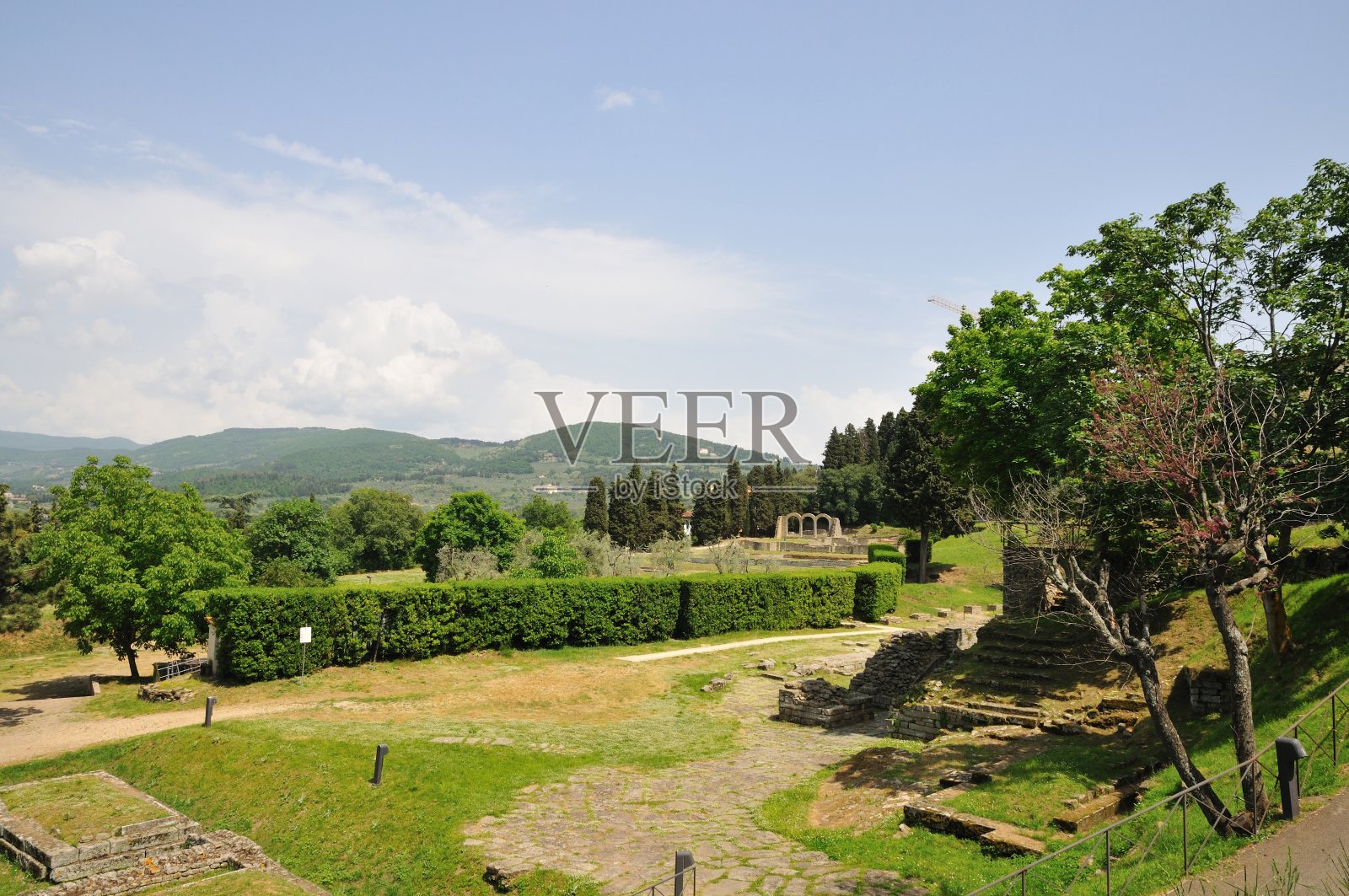 菲索尔，罗马剧院照片摄影图片