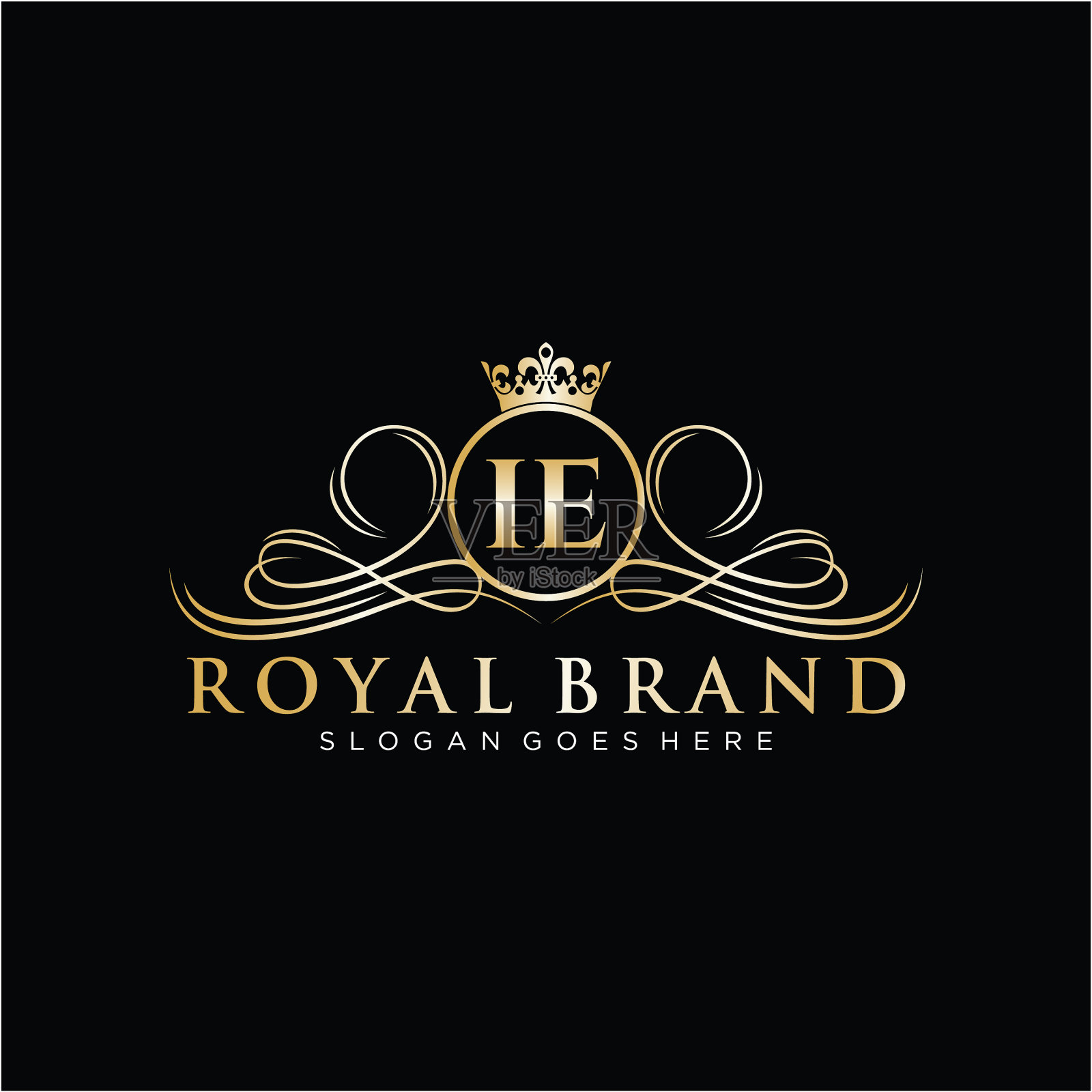 Ie字母最初豪华品牌标志模板插画图片素材