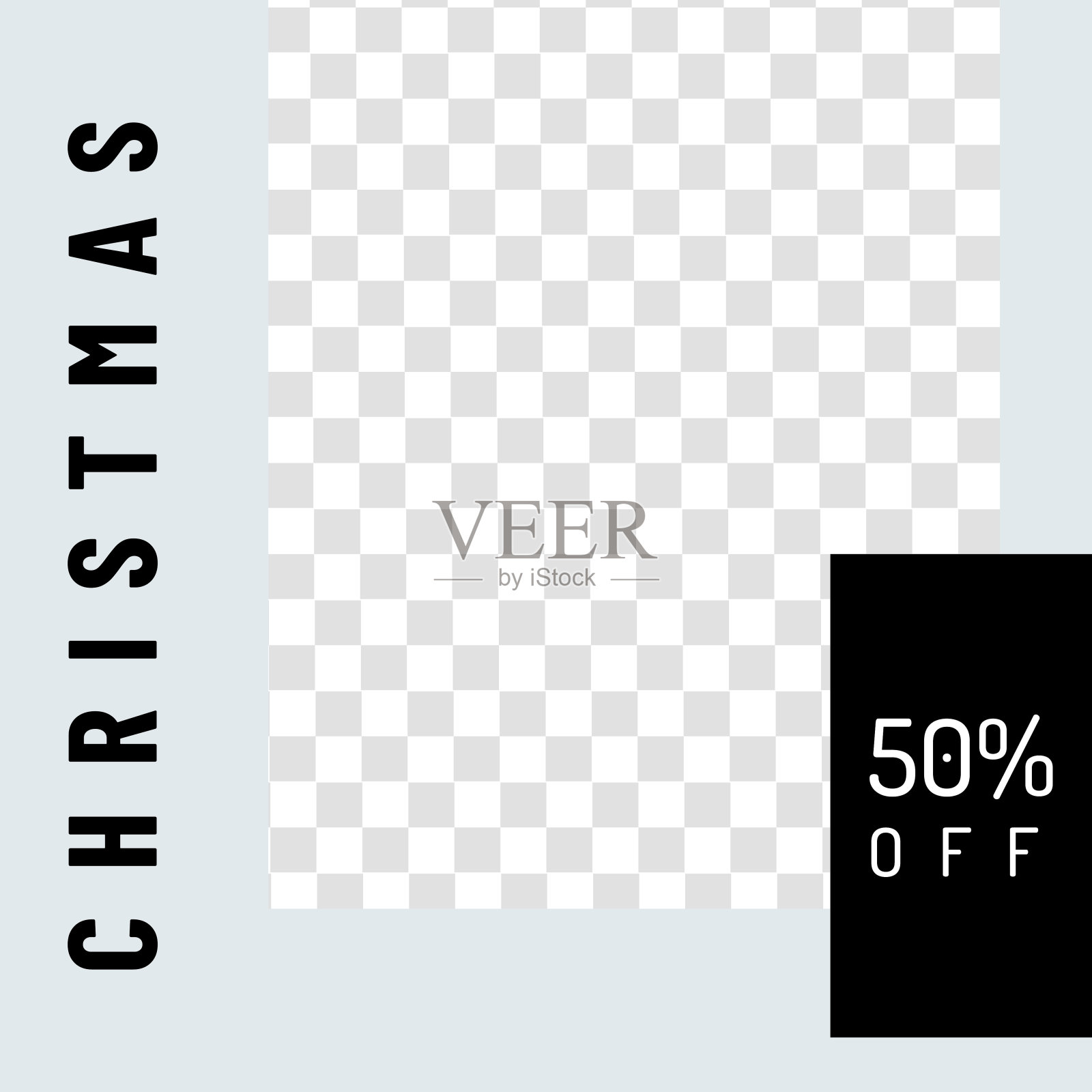 圣诞节社交媒体发布模板。发布社交媒体方形框架插画图片素材