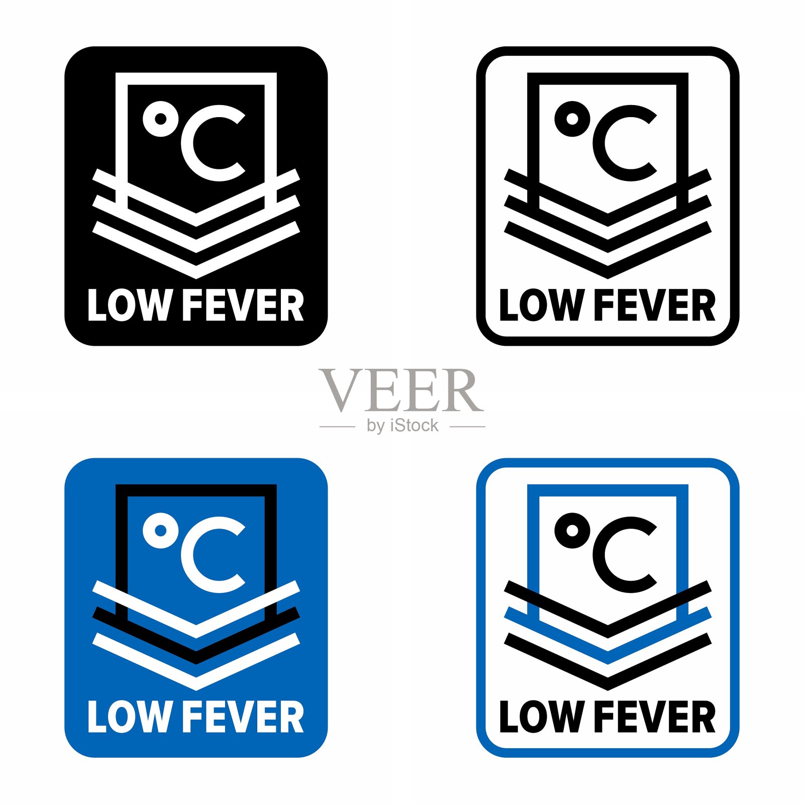 “低烧”温度等级信息标志插画图片素材