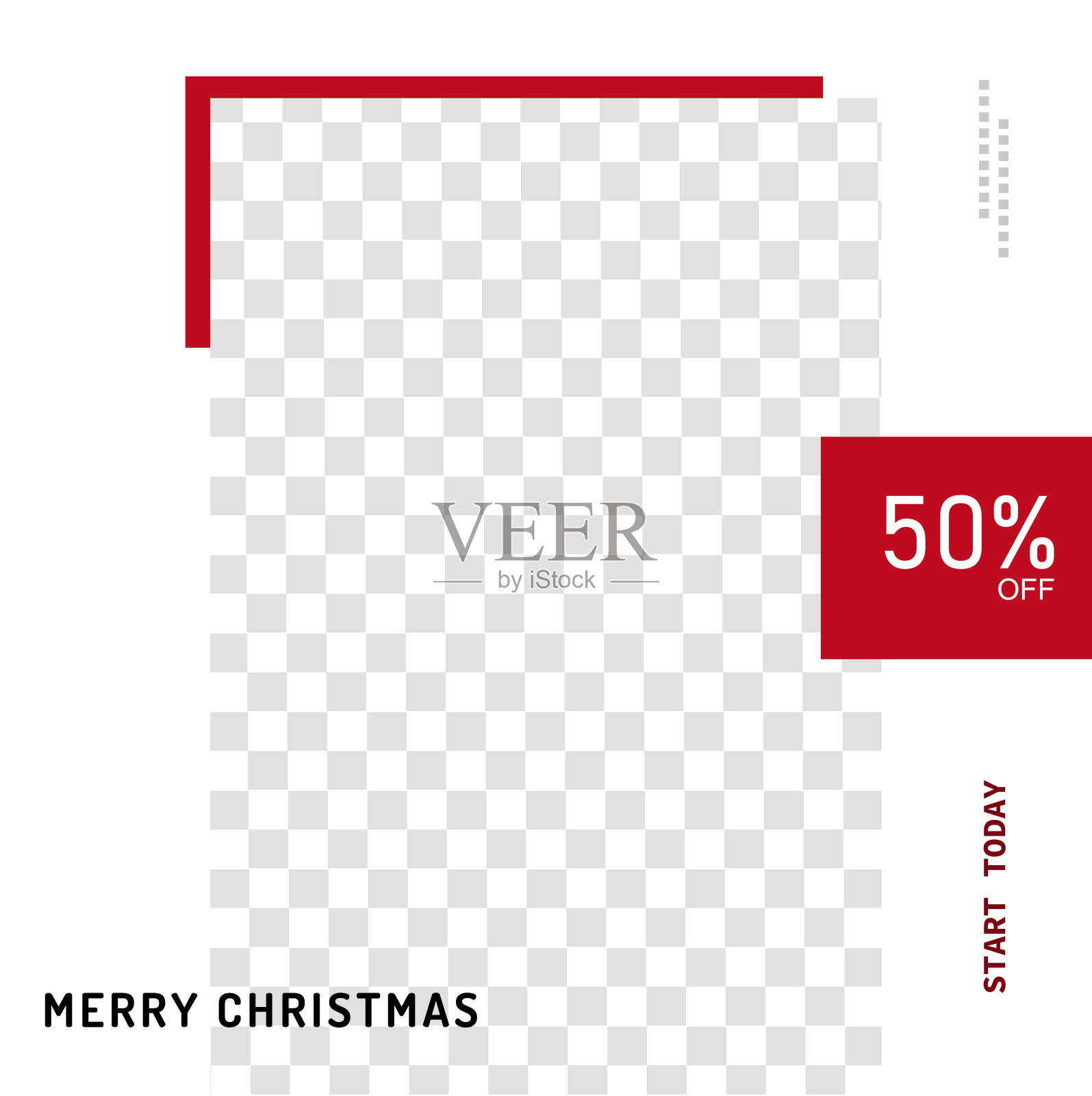 圣诞社交媒体宣传单，促销帖模板。发布社交媒体方形框架插画图片素材