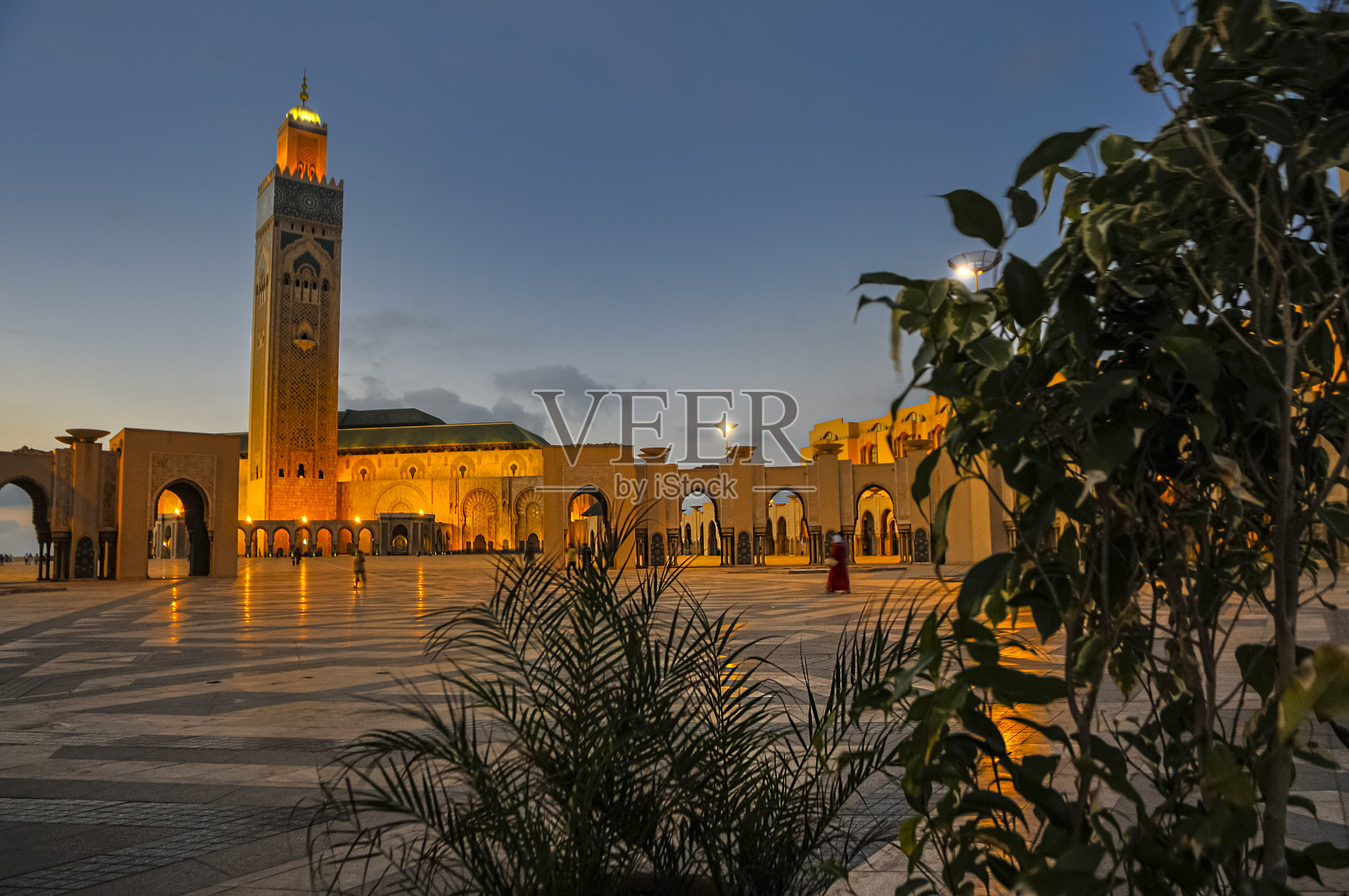 哈桑二世清真寺是摩洛哥卡萨布兰卡的一座清真寺。照片摄影图片