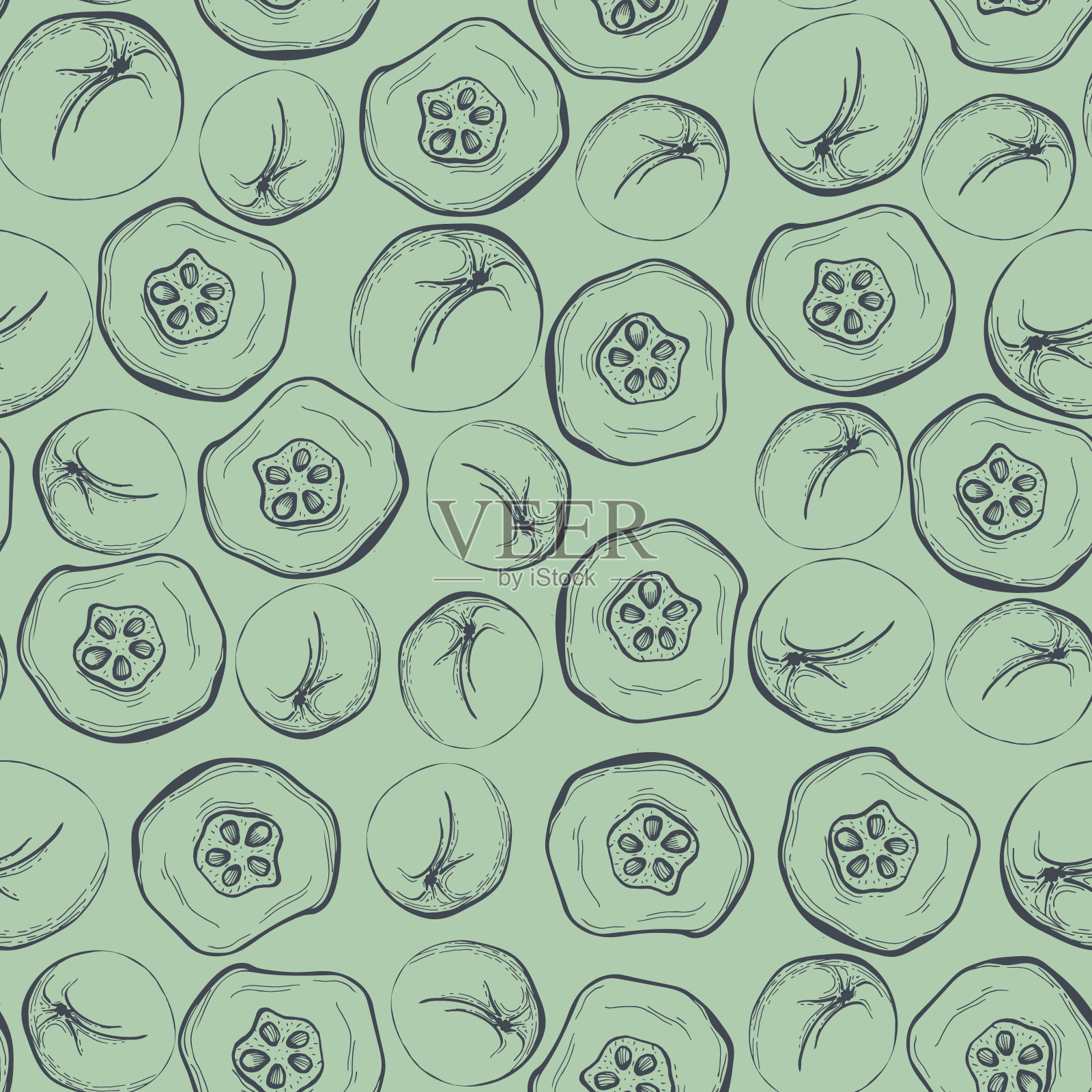 贴梗海棠无缝模式插画图片素材