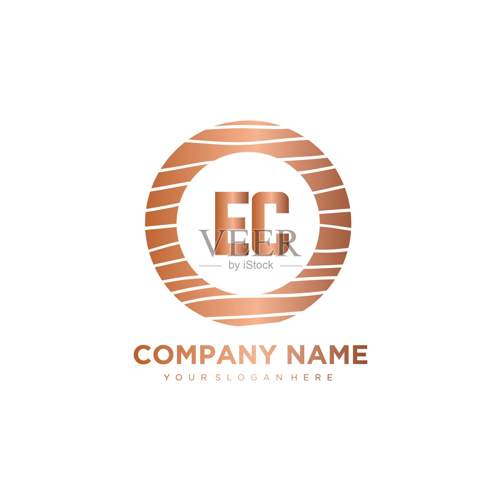 Ec首字母圆木标志模板插画图片素材