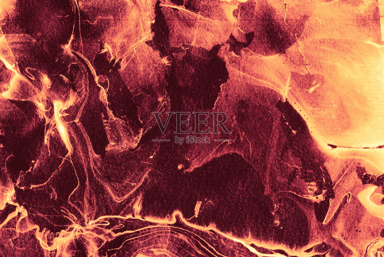 熔岩染色流体染料，珊瑚图案丙烯。棕色纹理水彩扎染，丙烯流体，深熔岩艺术，红色几何手绘水洗照片摄影图片