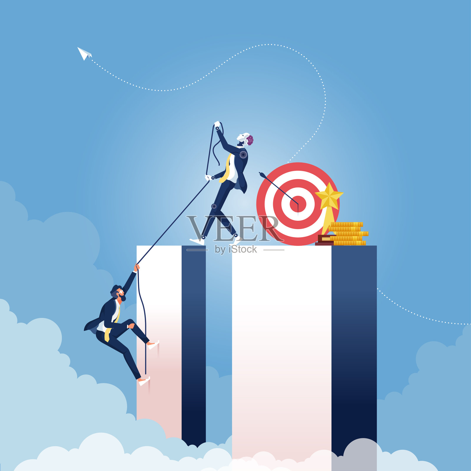 象征着来自未来先进技术的帮助、帮助和支持插画图片素材