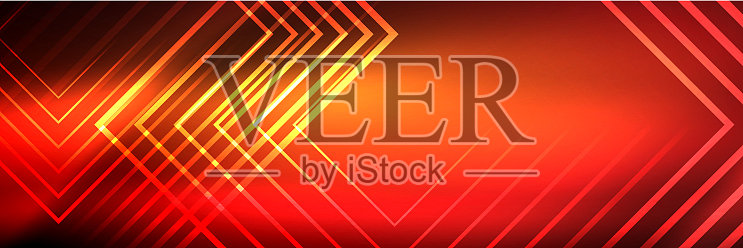 闪亮的霓虹灯发光的技术线高科技插画图片素材