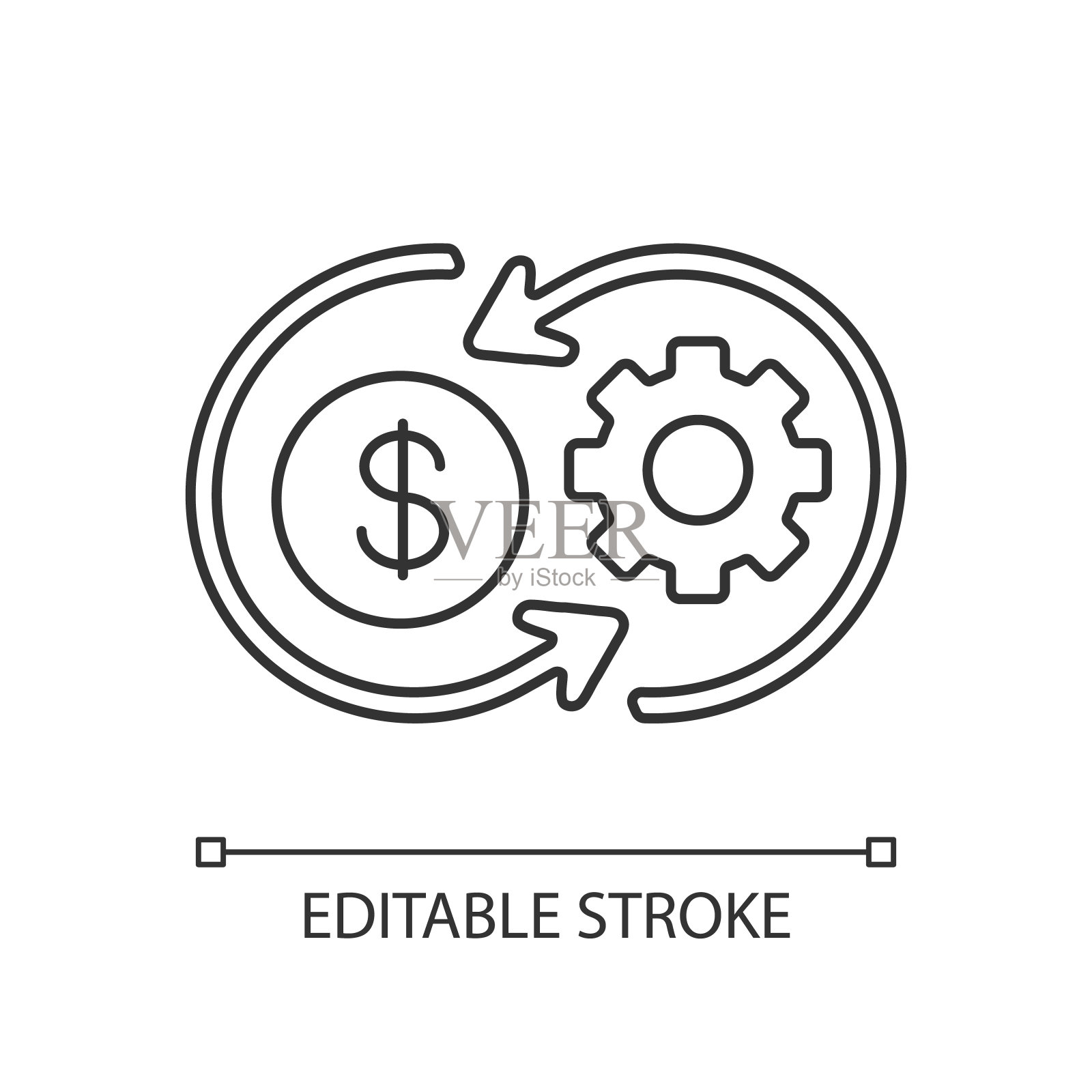 成本协同线性图标插画图片素材