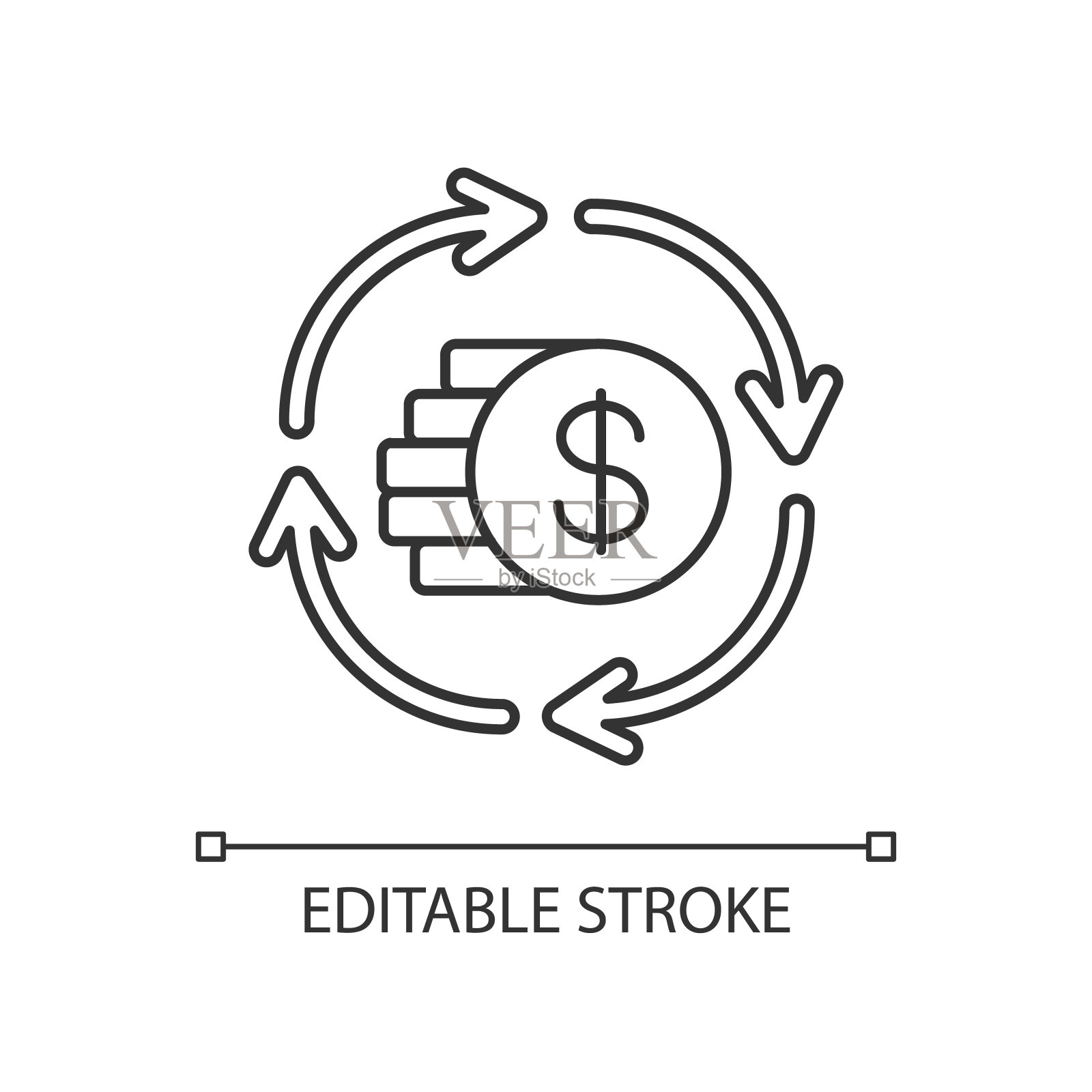 资本协同线性图标插画图片素材