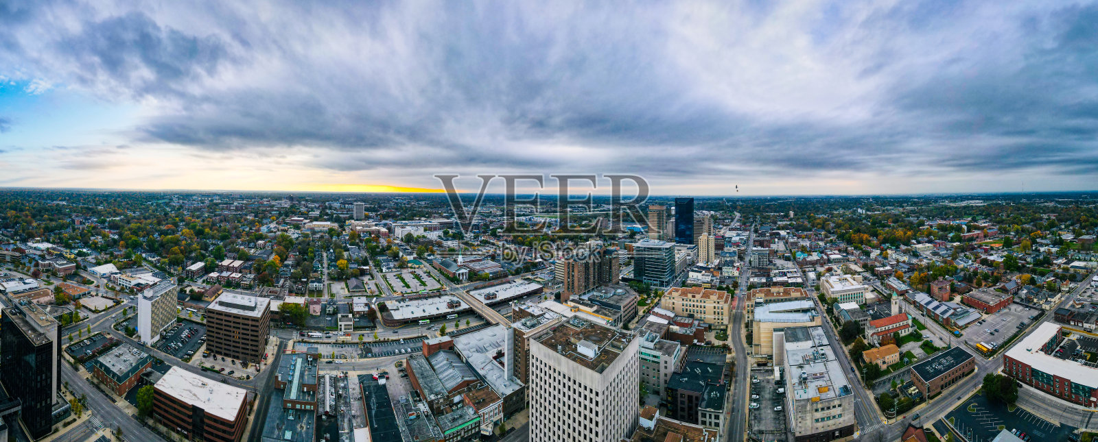 肯塔基州莱克星顿市中心的航拍全景图照片摄影图片