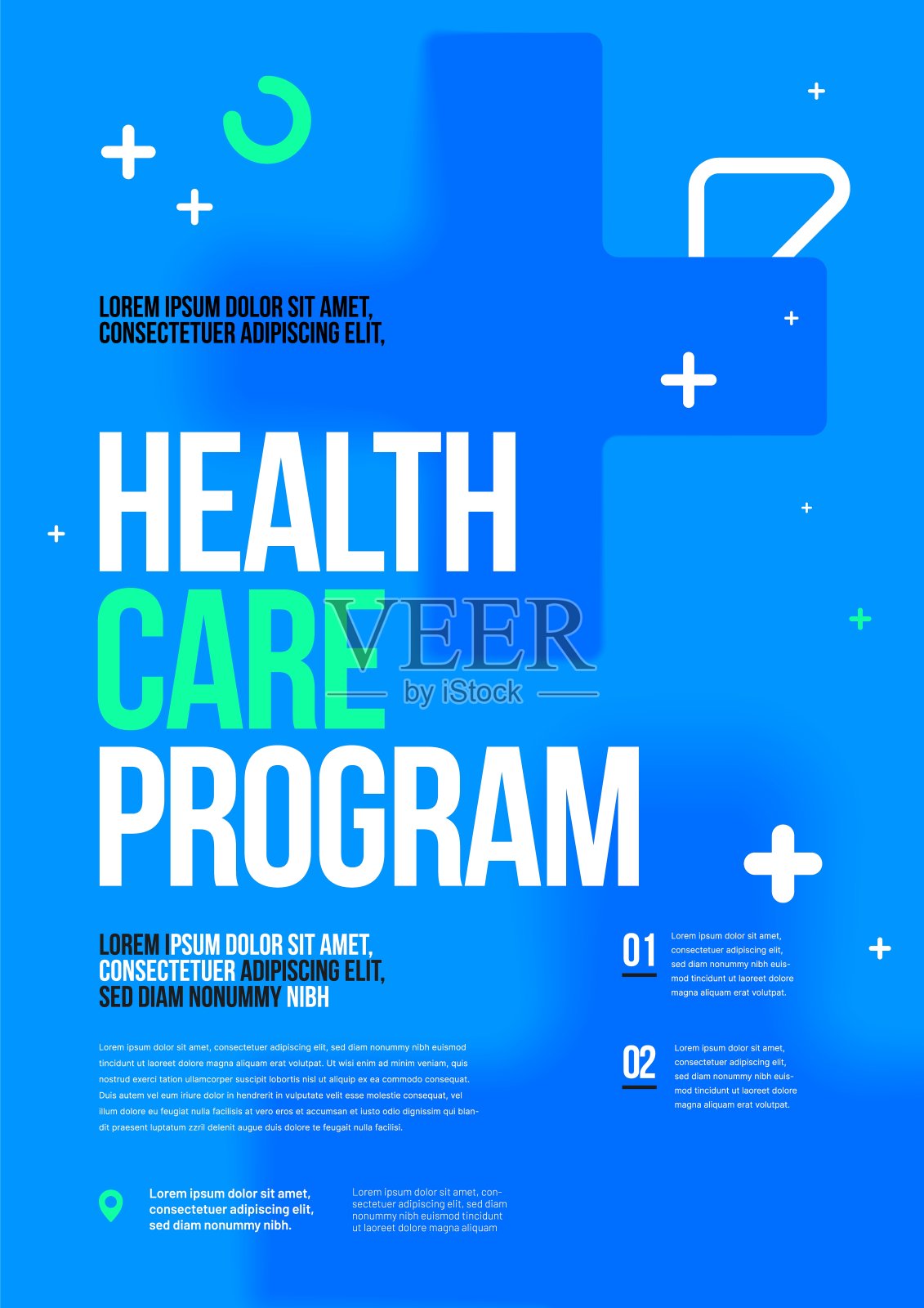 医用矢量布局设计模板。A4大小。设计模板素材