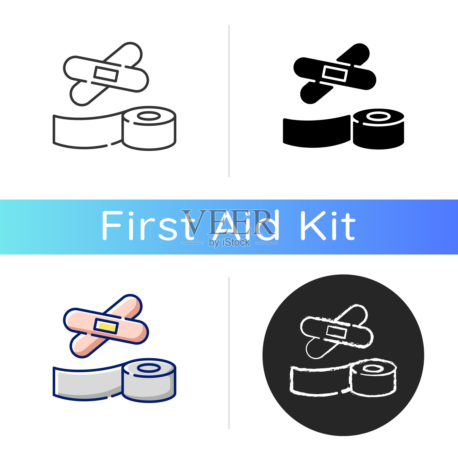 膏药和医用胶带图标插画图片素材