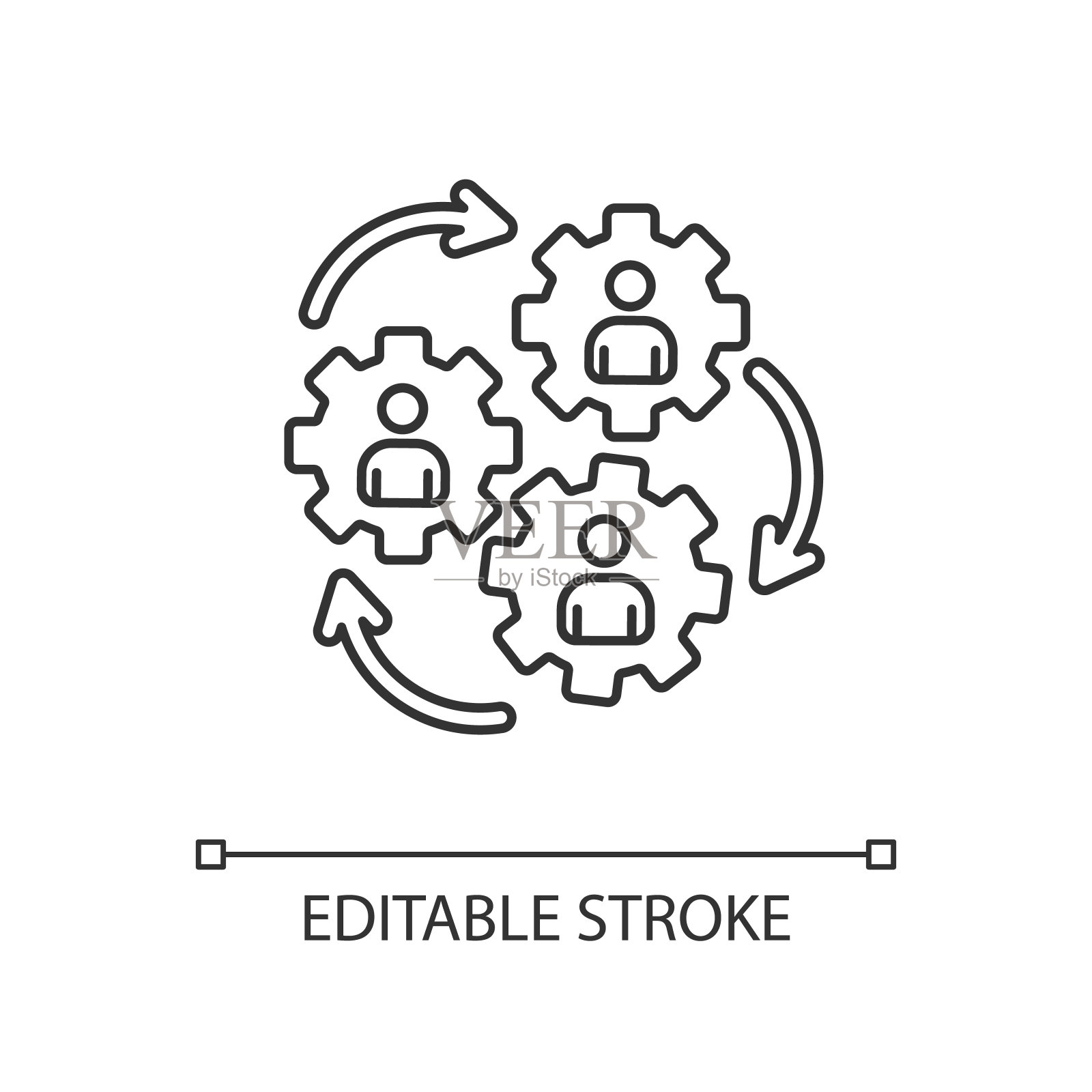 人体协同线性图标图标素材