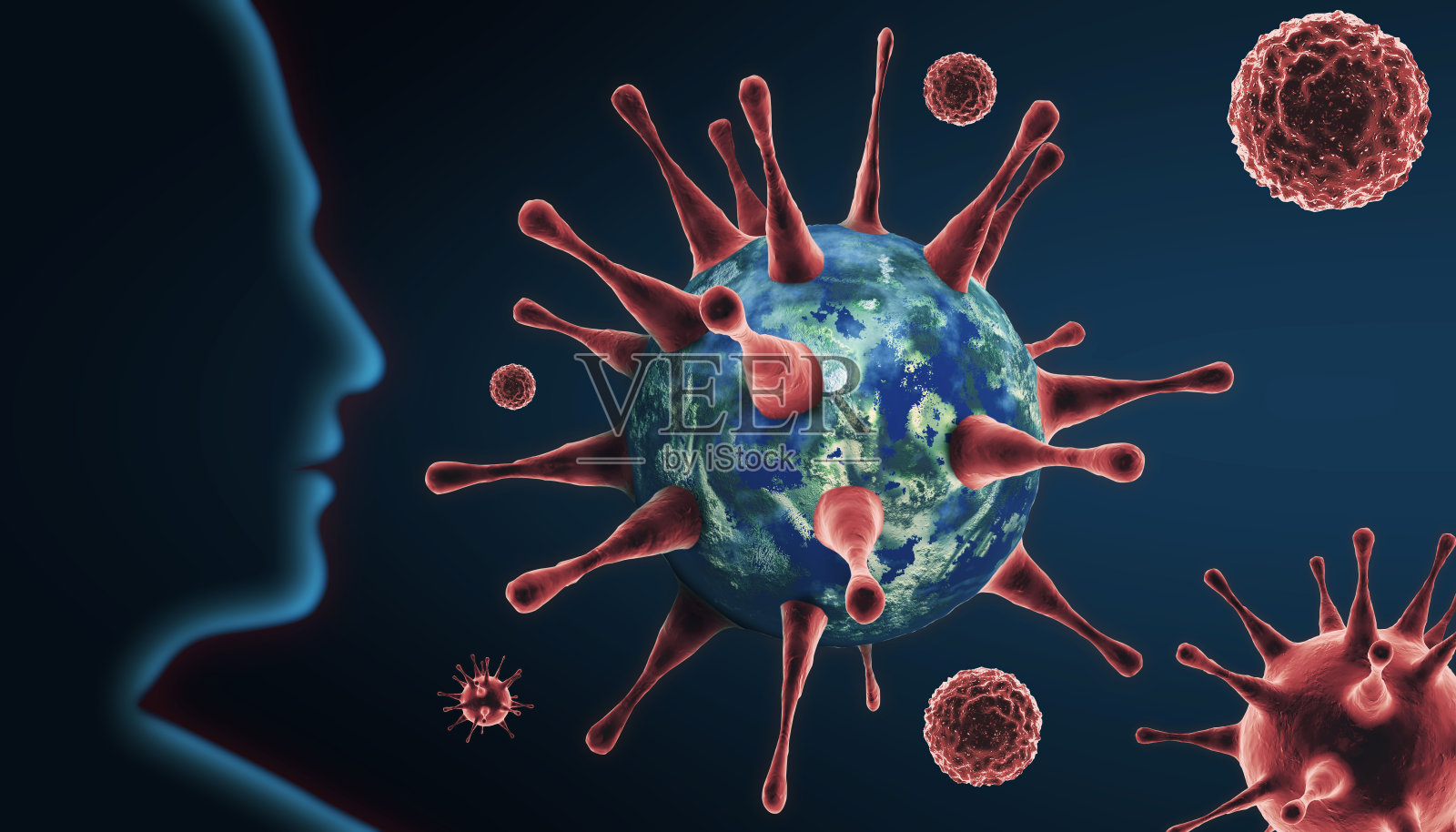 新冠肺炎疫情爆发。三维演示照片摄影图片