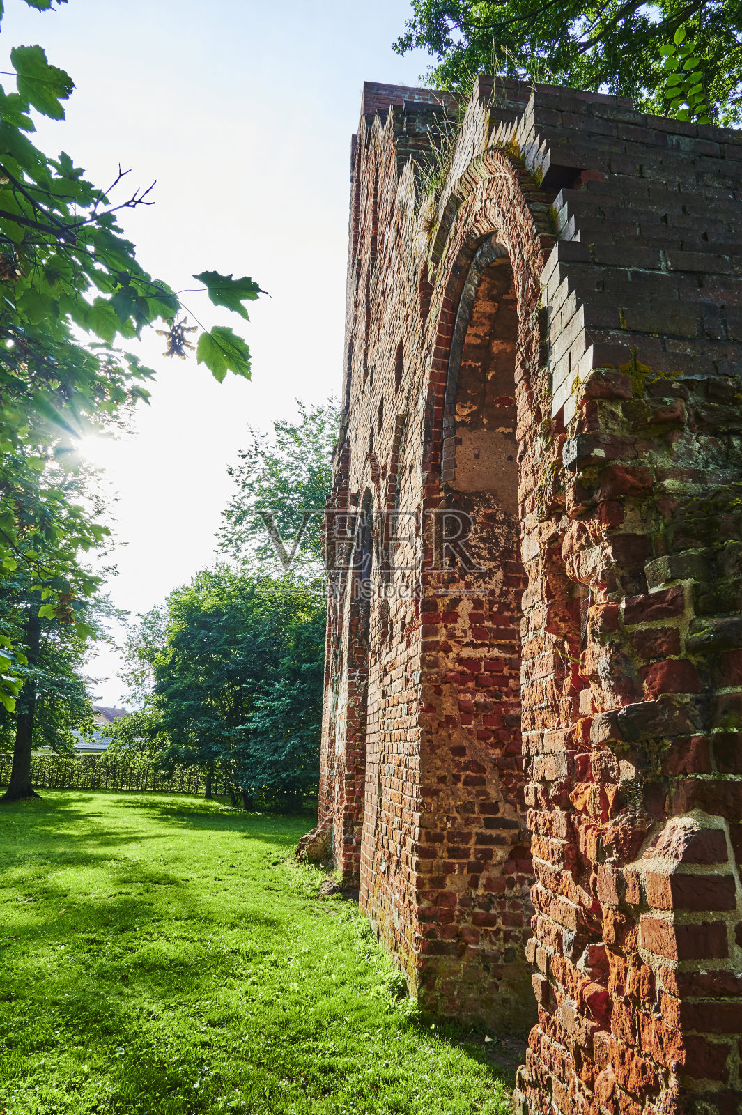 德国中世纪被毁的修道院。照片摄影图片