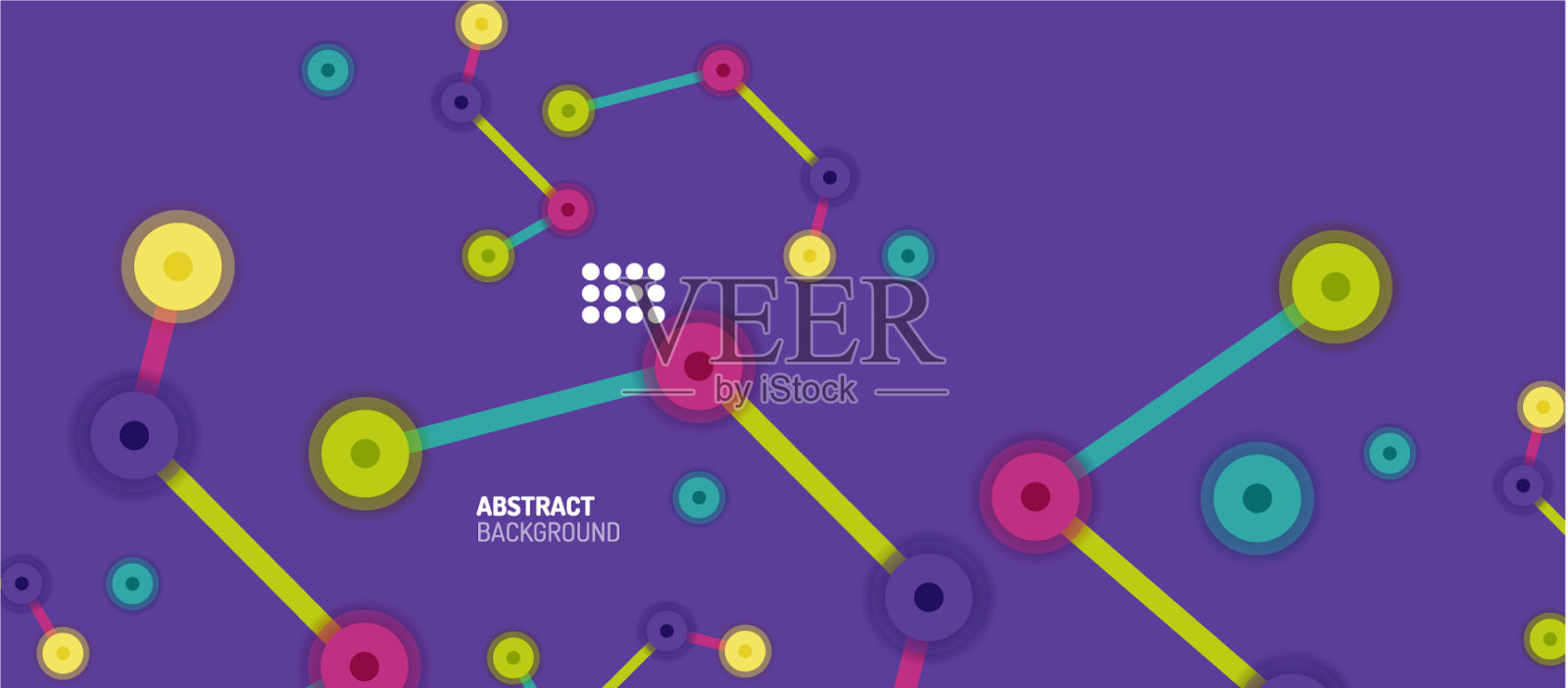 平面风格的几何抽象背景圆插画图片素材