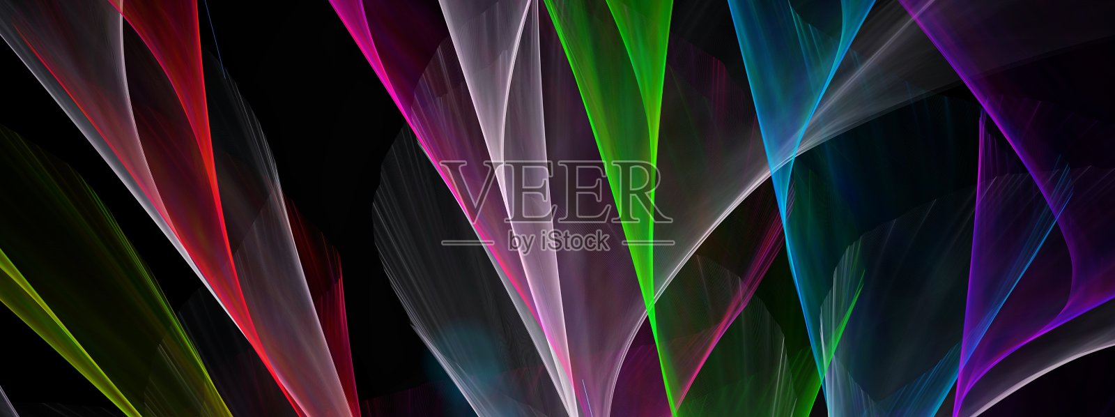 抽象彩虹波的三维插图照片摄影图片