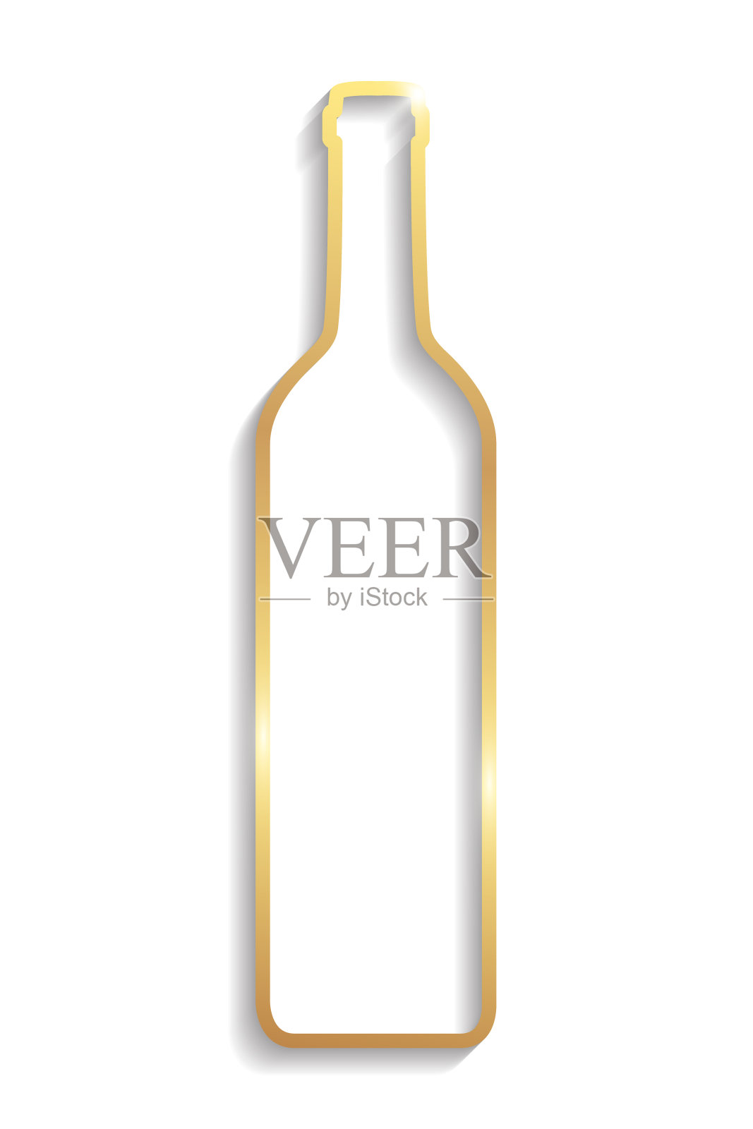 金色的酒瓶。插画图片素材
