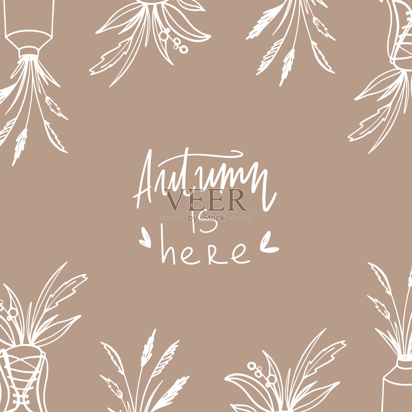 可爱舒适可爱的秋天插画图片素材