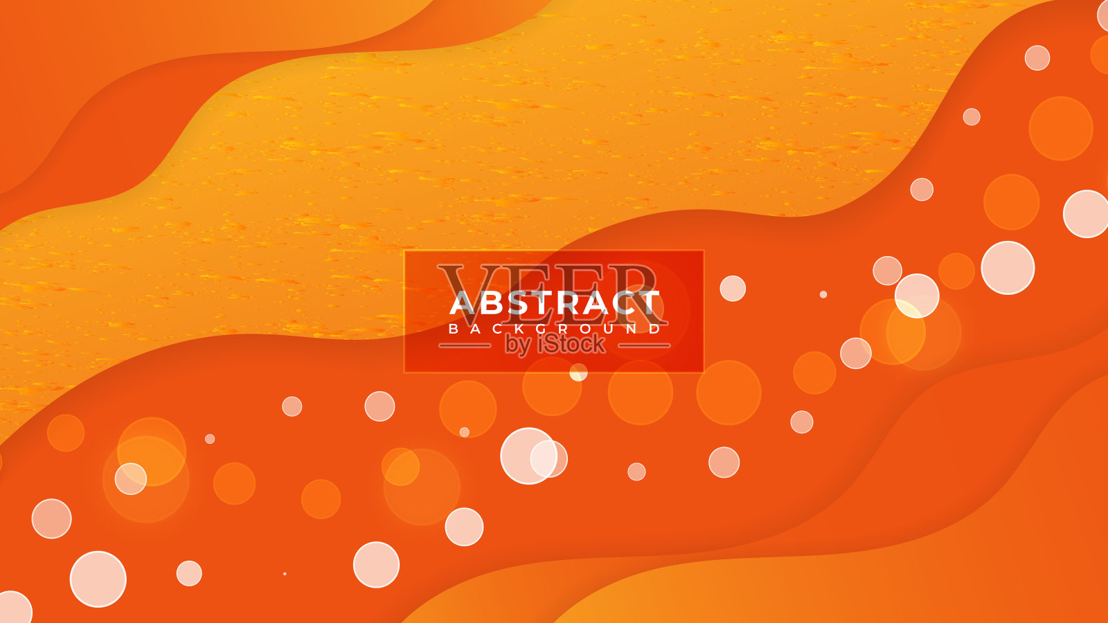 抽象的橙色背景与圆圈插画图片素材