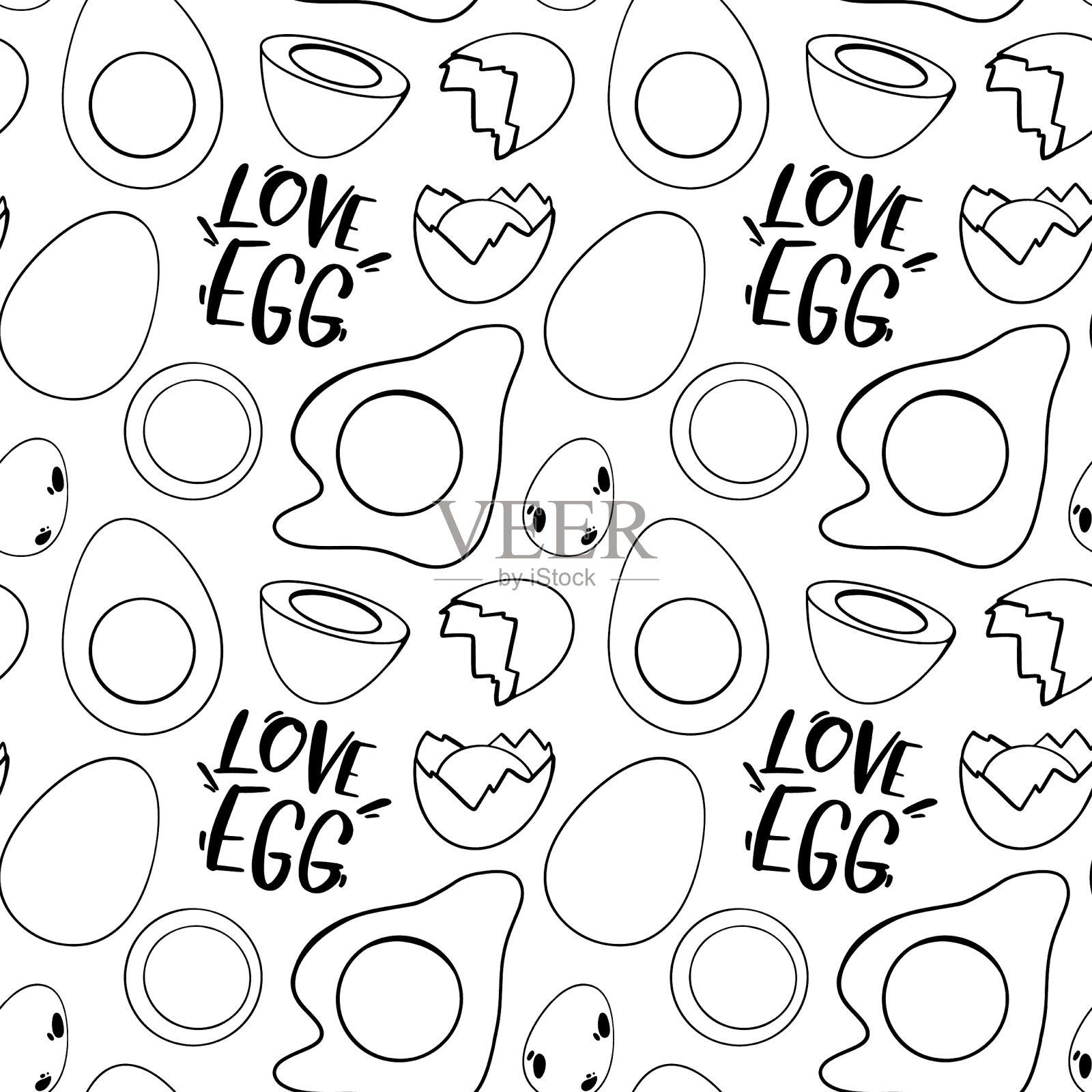 鸡蛋，煮，半壳，半壳棕色蛋壳插画图片素材