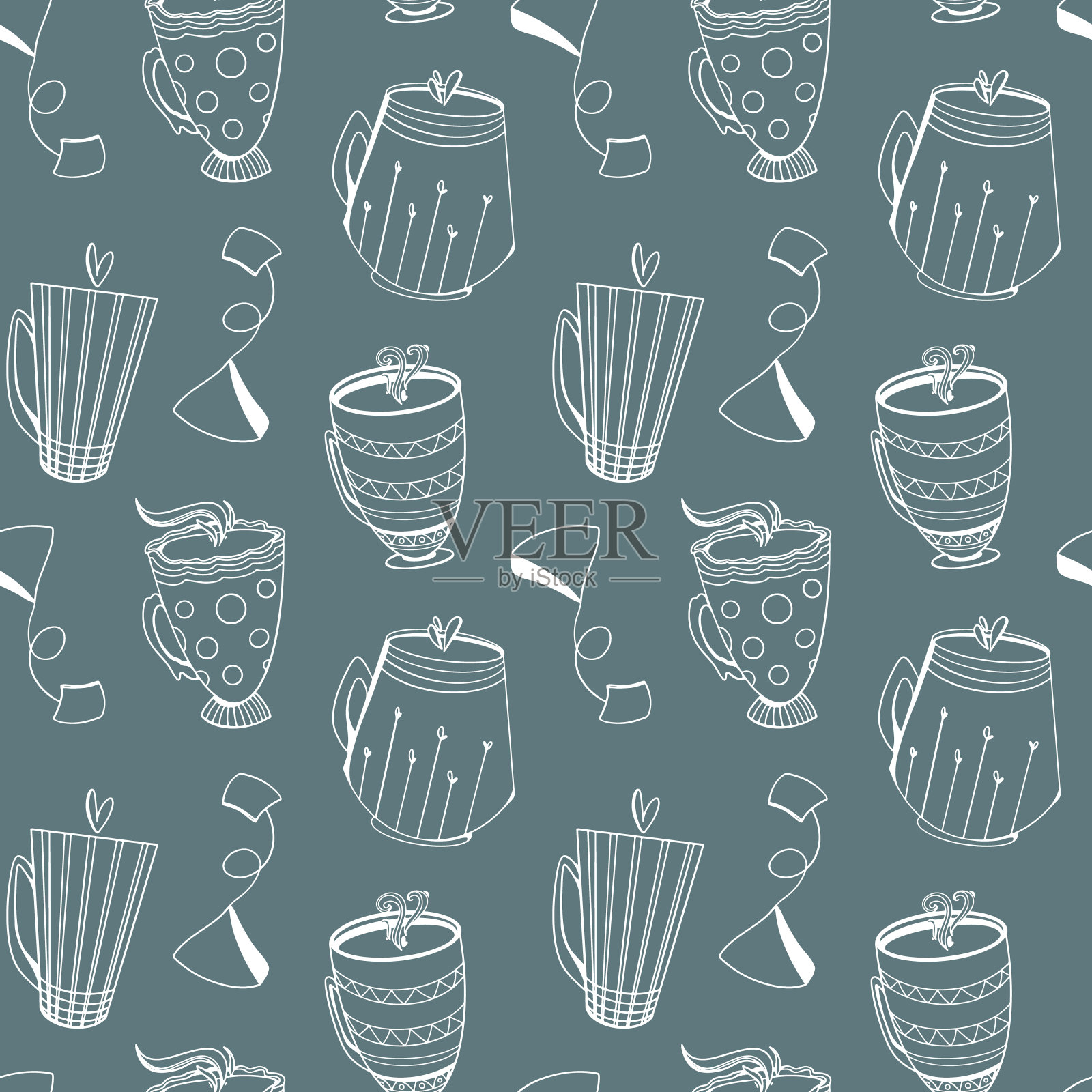 茶的温馨可爱插画图片素材