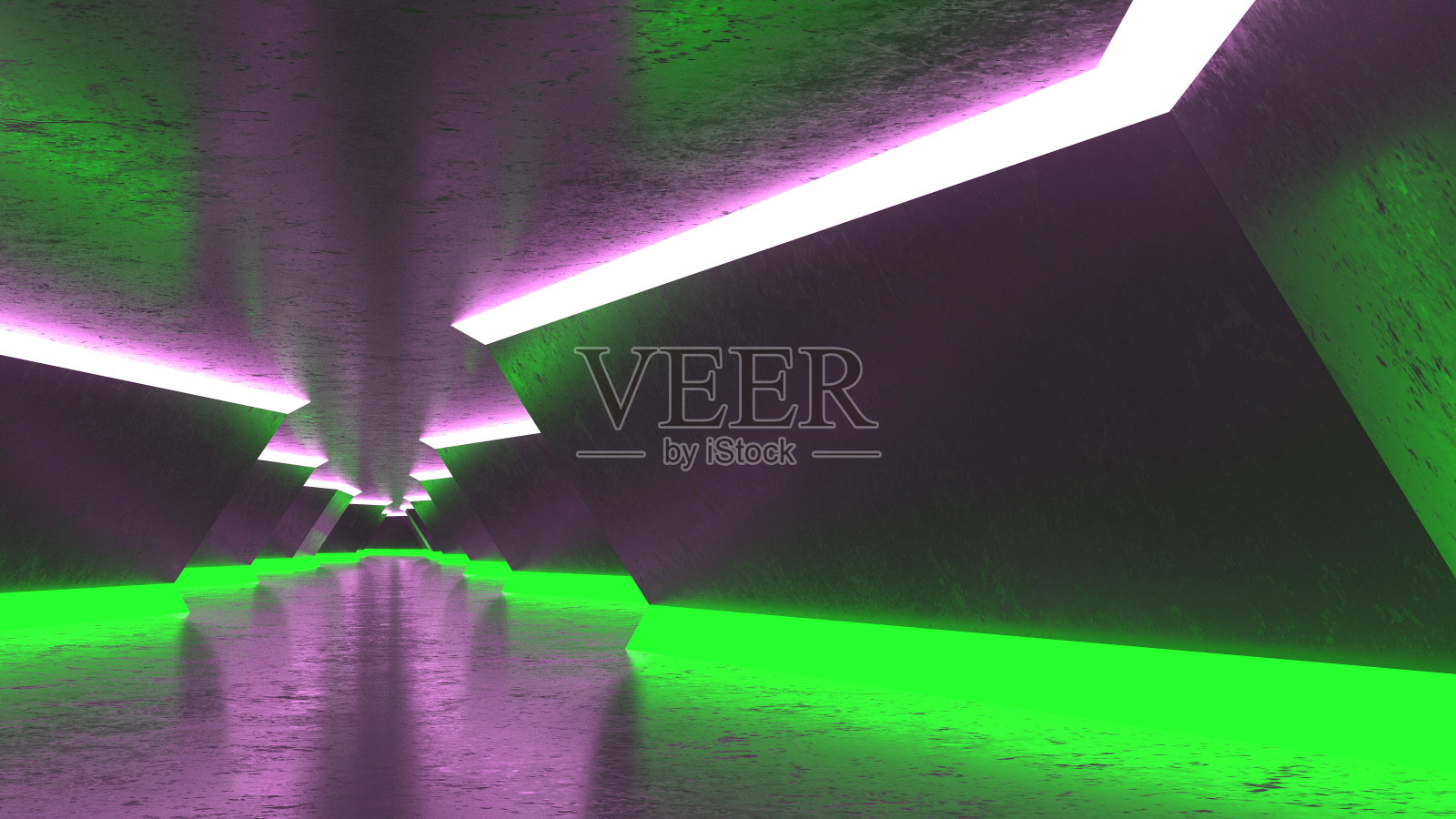 霓虹灯的未来隧道照片摄影图片