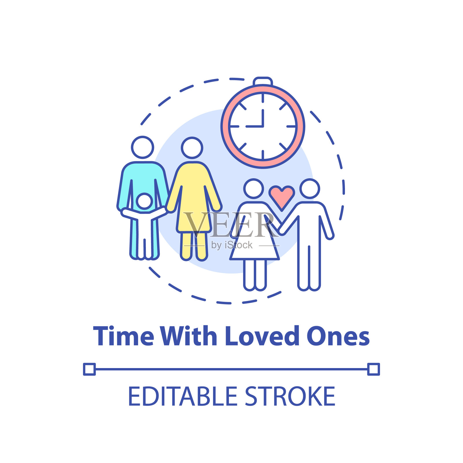 与所爱之人共度时光的概念图标插画图片素材