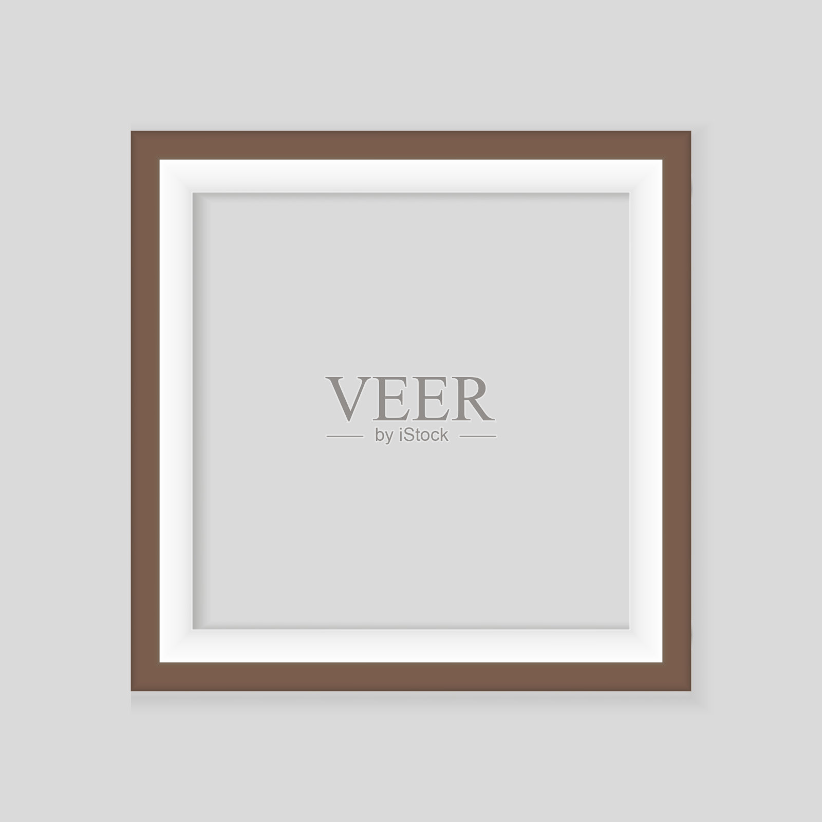 现实的金色框架孤立的灰色背景。非常适合你的演讲。矢量插图。插画图片素材