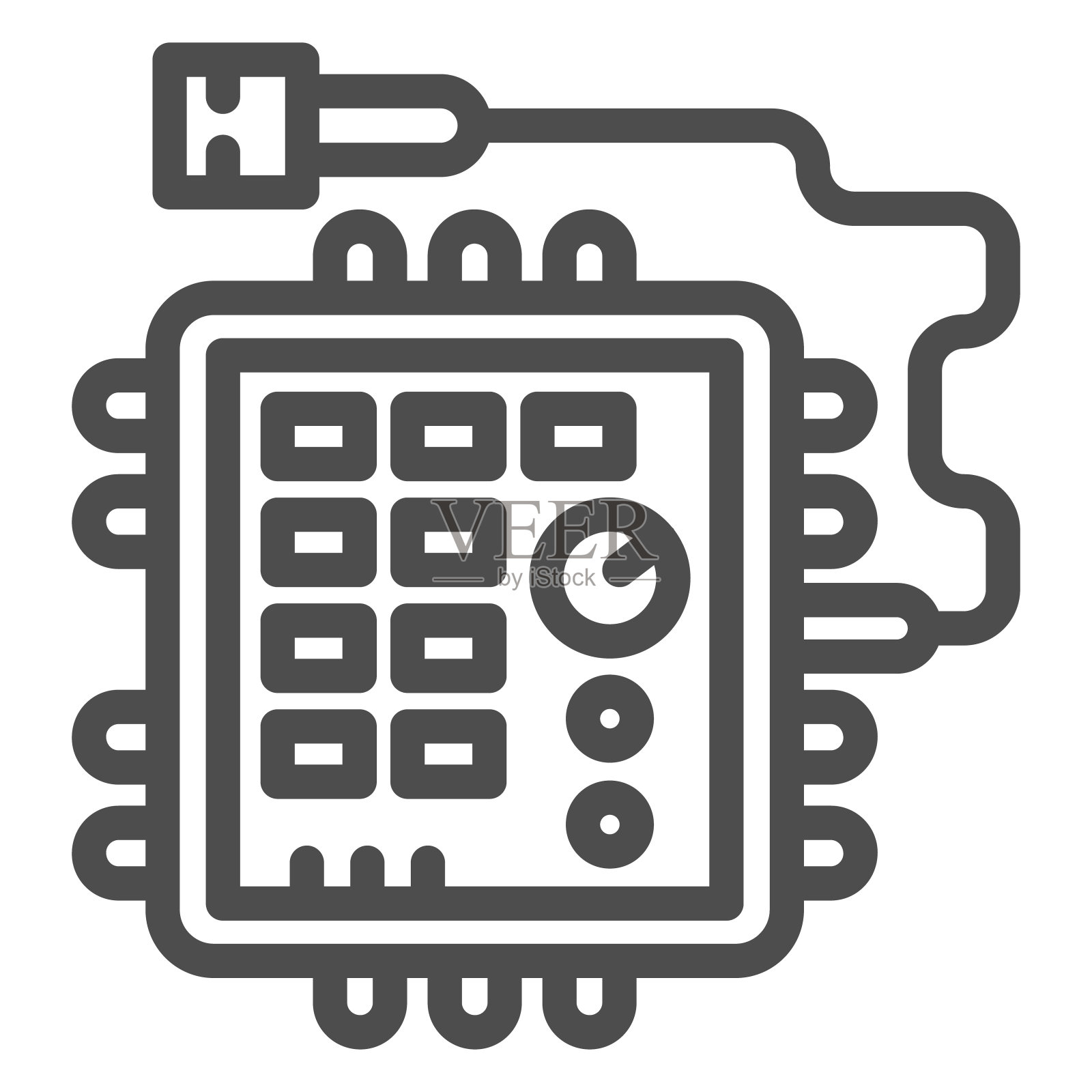 Beatmaker线图标，声音设计概念，音乐设备标志在白色的背景，DJ鼓机简单的图标轮廓风格的移动概念和网页设计。矢量图形。图标素材