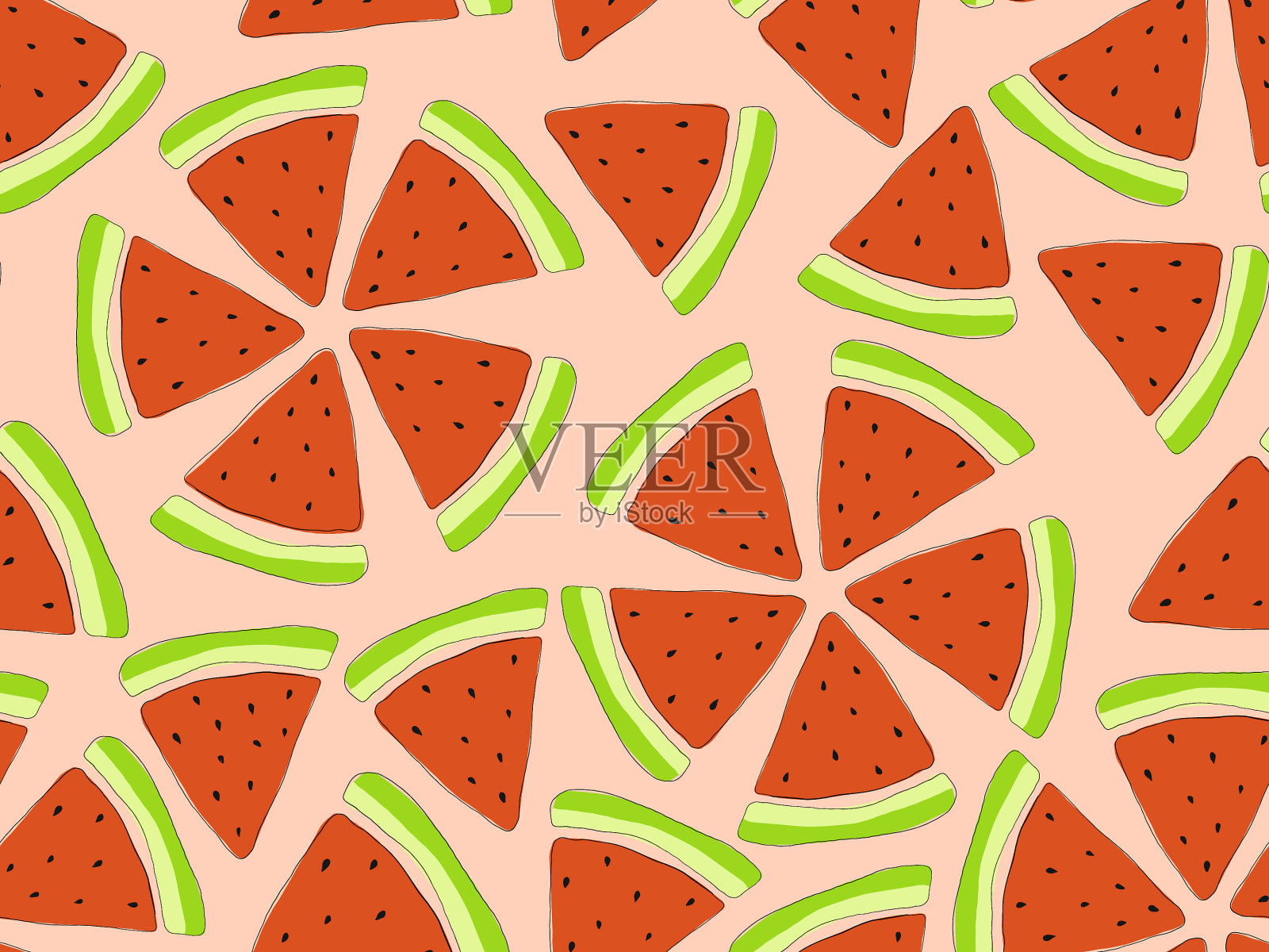 西瓜模式插画图片素材