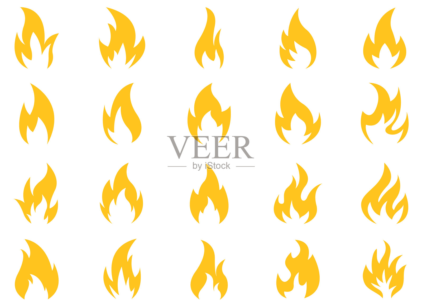 火图标矢量设计插图孤立在白色背景上图标素材