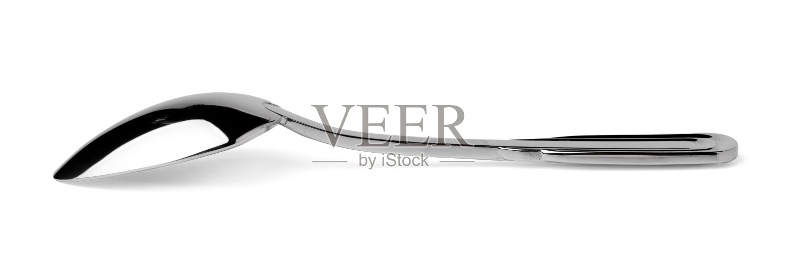 金属钢勺孤立在白色背景照片摄影图片