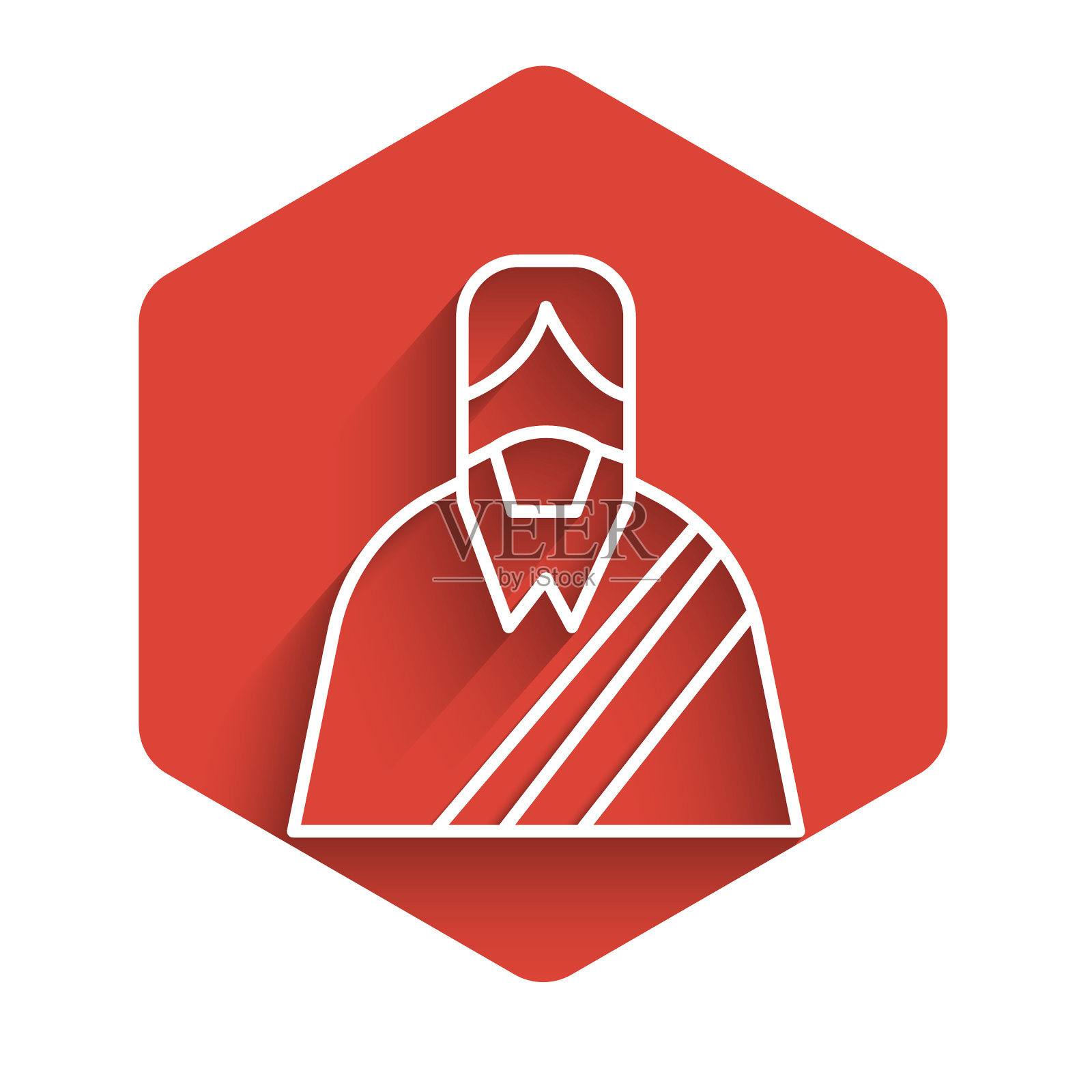 白线耶稣基督圣像孤立与长插画图片素材