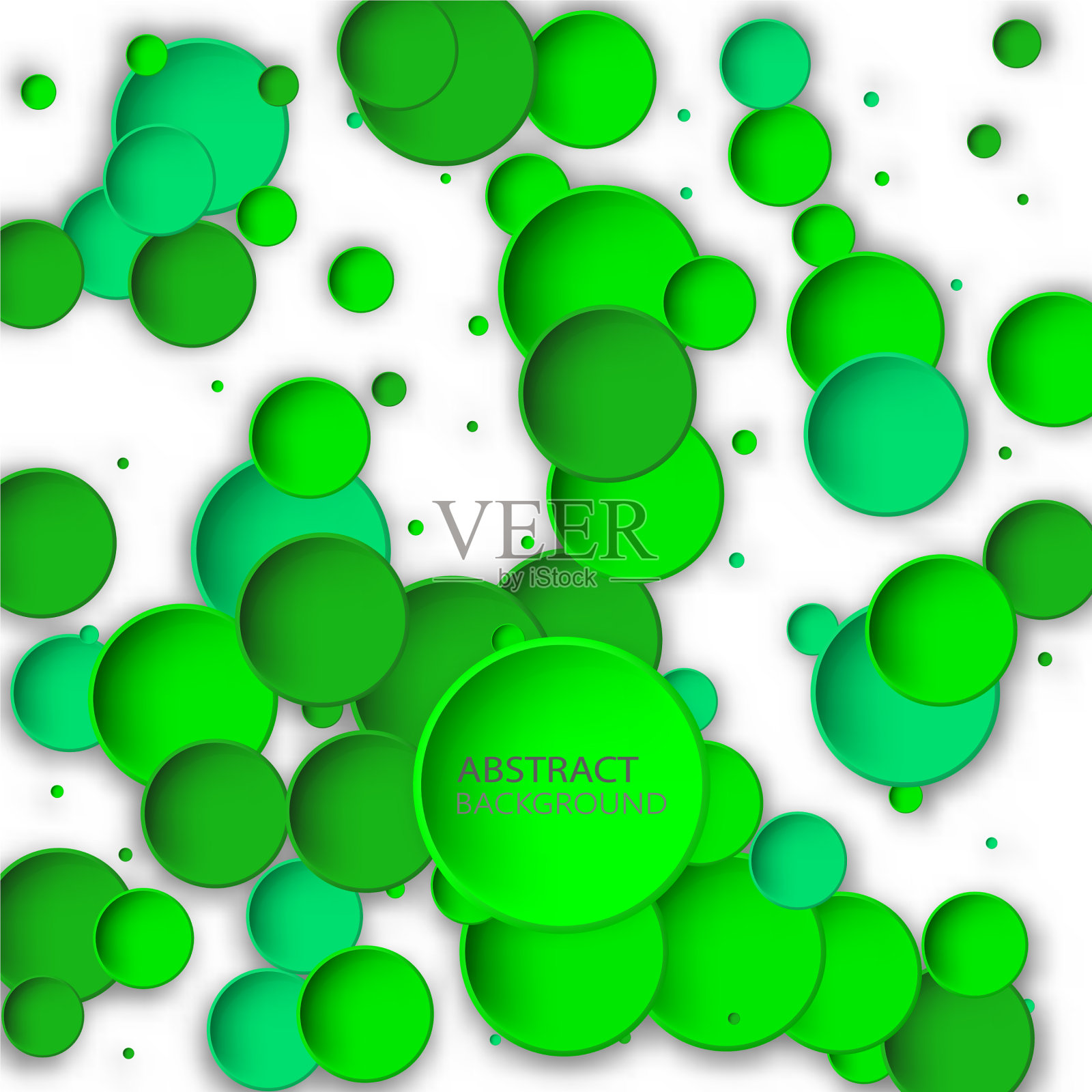 绿色时尚的圆圈，白色抽象背景插画图片素材