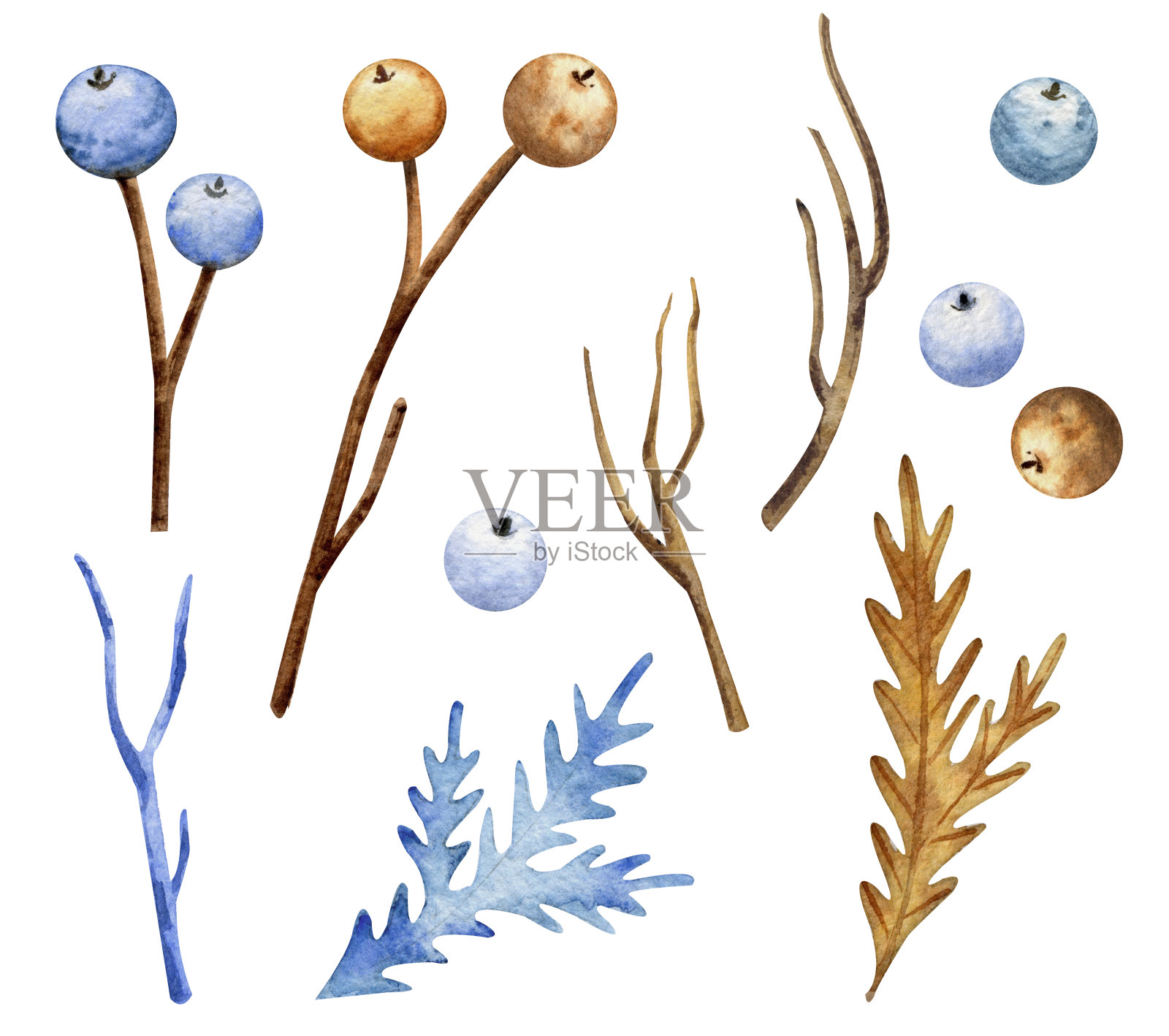 冬天设置插画图片素材