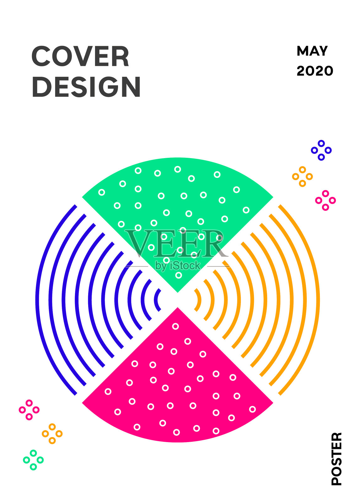 抽象鲜艳的圆圈条纹上的线条插画图片素材