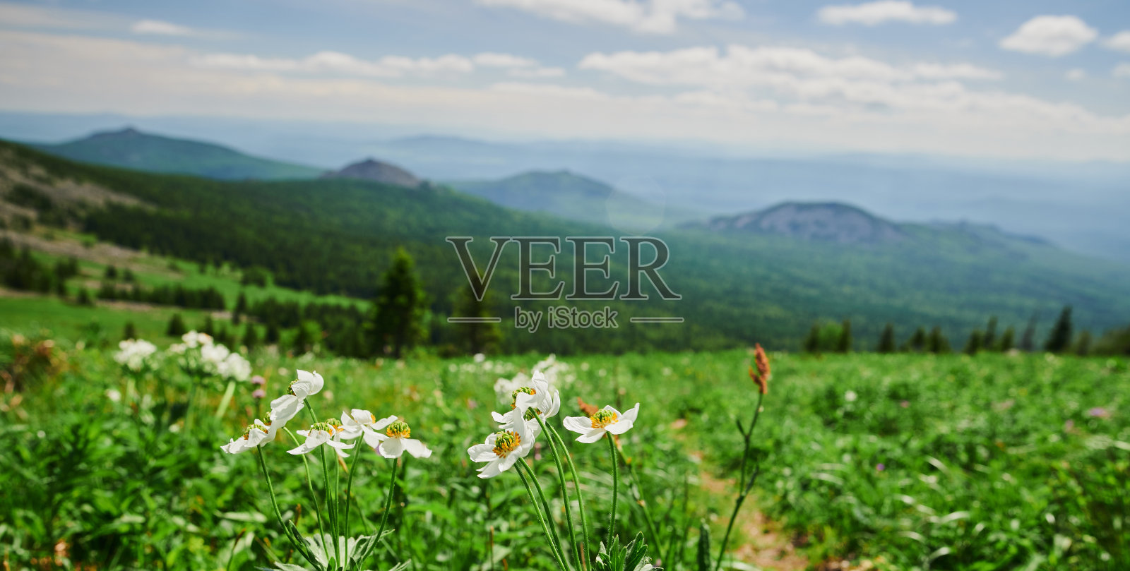 俄罗斯巴。南乌拉尔山脉的第二个山峰是一座大的伊勒梅尔山，从苏克塔什山可以看到。照片摄影图片